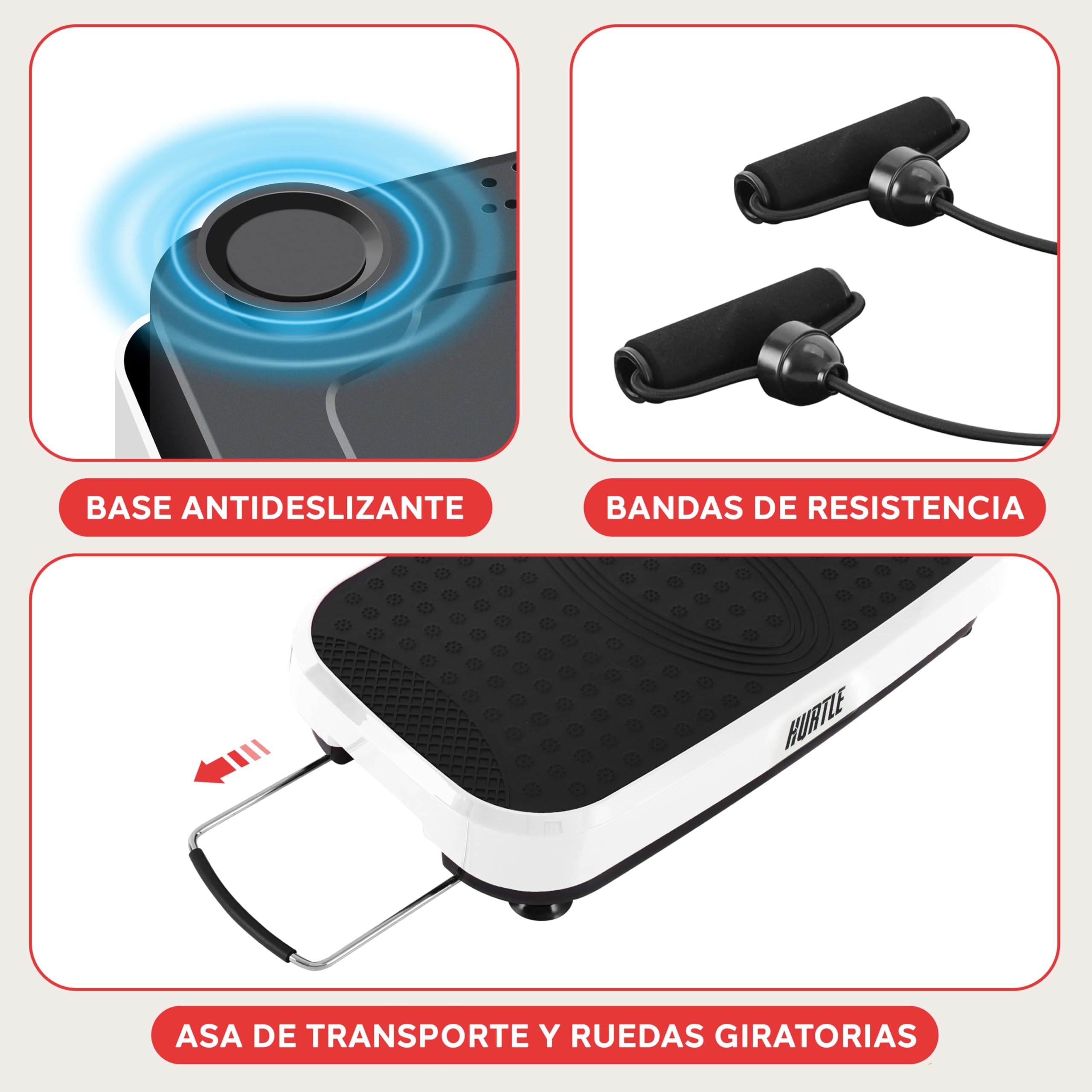 Hurtle Plataforma vibratoria, Fitness, Maquina de Ejercicio, Mando a Distancia, Velocidad Ajustable, Perdida de Peso, Gimnasio en casa