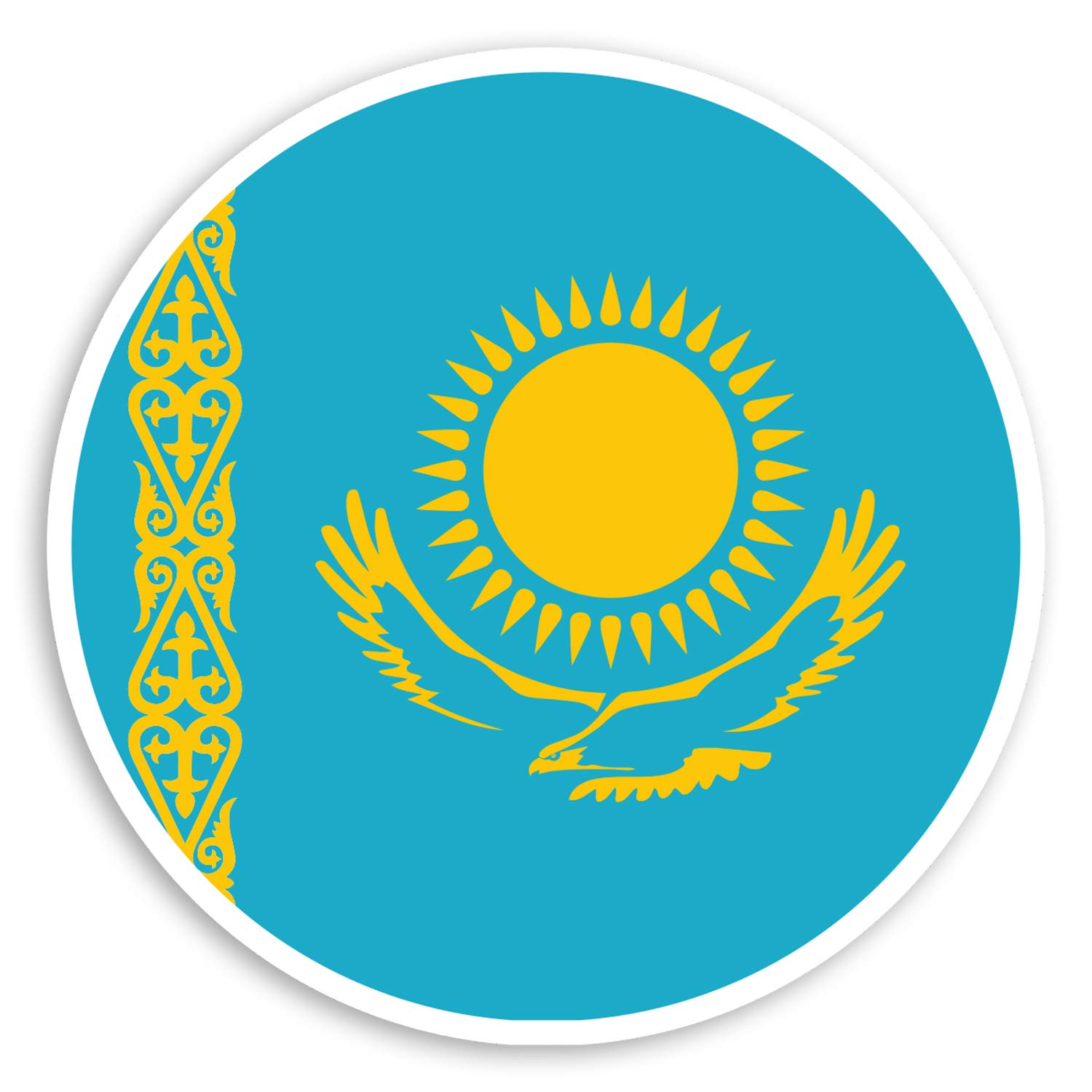 Destination Vinyl Ltd Multi 2 X 10Cm Kazakhstan Flag Vinyl Stickers - Travel Kazakh Sticker #29233