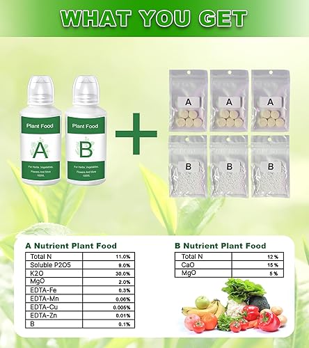 Miniatura 3 de Nutrientes hidropónicos de 27.1 fl oz aptos para jardín interior hidropónico AeroGarden, suministros hidropónicos A&B Plant Foods solución nutritiva