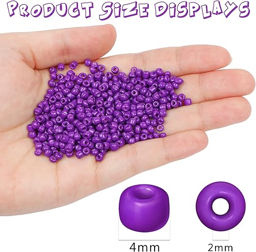 Miniatura 2 de 2200 cuentas de semillas de vidrio a granel, cuentas de poni 60 de 0.157 pulgadas a granel para hacer joyas, cuentas espaciadoras sueltas para