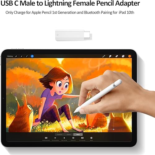 Miniatura 7 de COOYA Adaptador USB C a lápiz para Apple Pencil de 1 generación, adaptador de carga USB-C macho a lápiz para iPad 10 generación Bluetooth