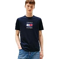 Tommy Hilfiger Uomo T-Shirt Maniche Corte Linear Flag Graphic Regular Fit