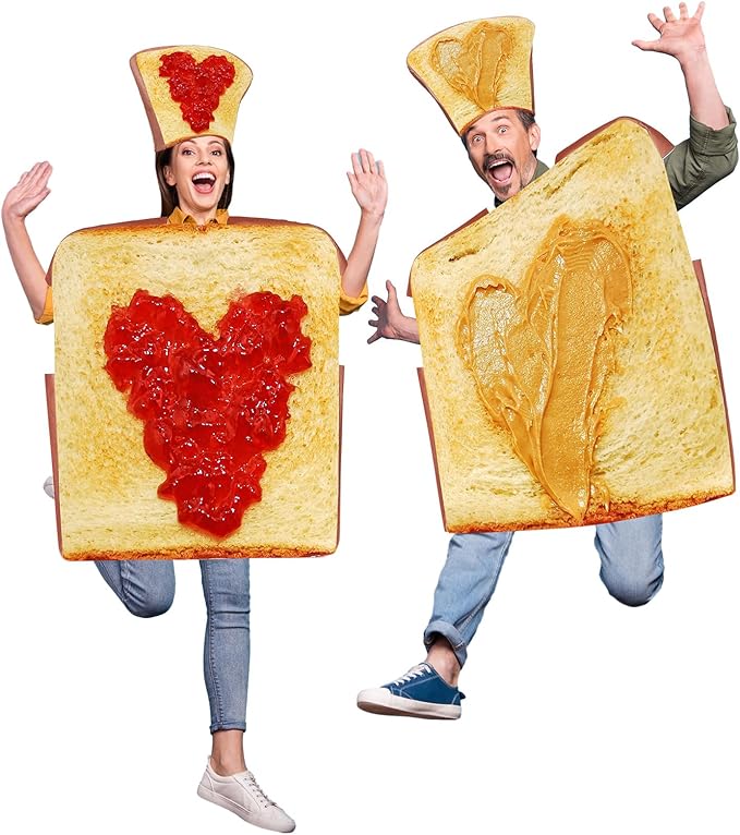 Marsui 2 Pcs Couples Halloween Costumes for Adults Cosplay Food Costume Dress Up Food Funny Outfit for Party