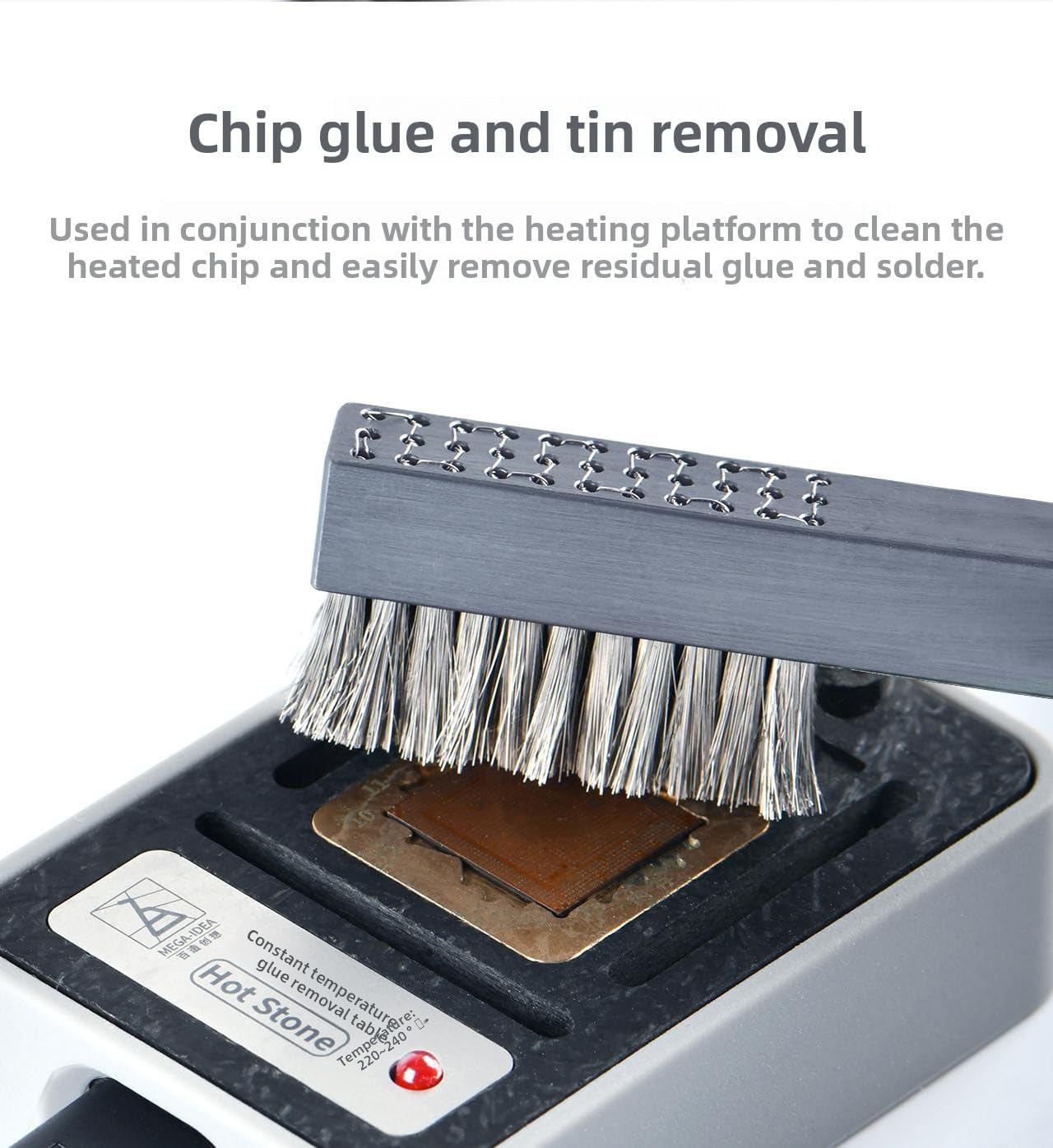 QianLi iBrush- High Temperature Resistant Logic Board Cleaning Brush.Cleaning Brush for Phone Repair,Soft&Straight Handle Brush& Steel Brush,Static-Safe Tool (iBrush Straight Handle Steel Brush)