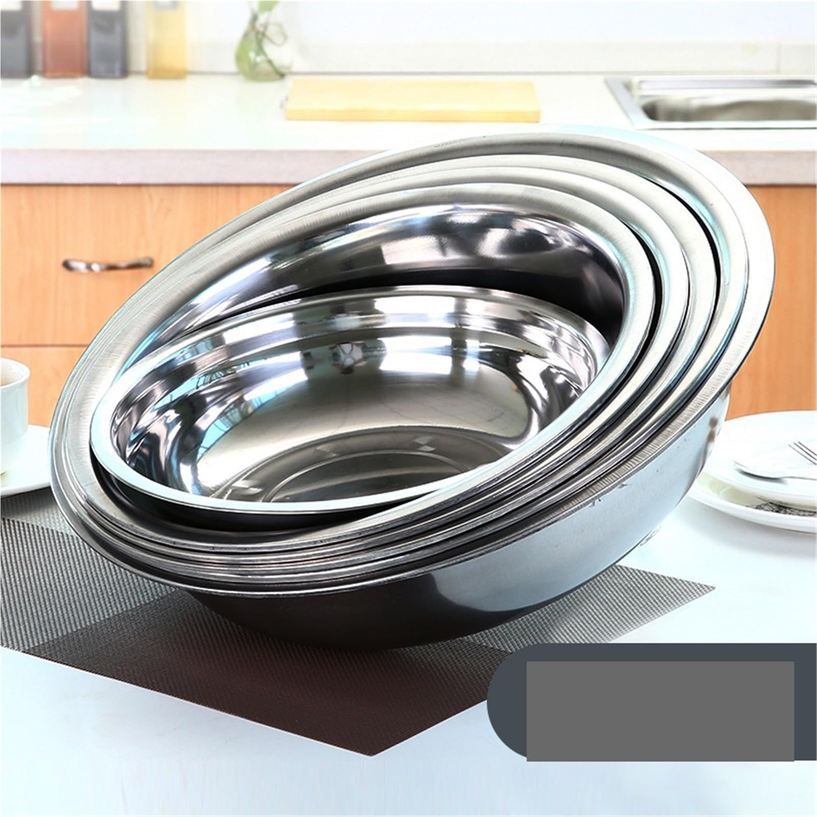 Ciotola In Acciaio Inox Set di 6 ciotole in acciaio inossidabile for la cucina casa, for mescolare e cuocere, for zuppa, for conservare frutta