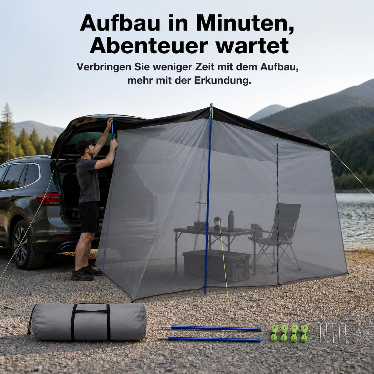 Auto Heckzelt Wasserdicht Moskitonetz, Gelb, Gelb