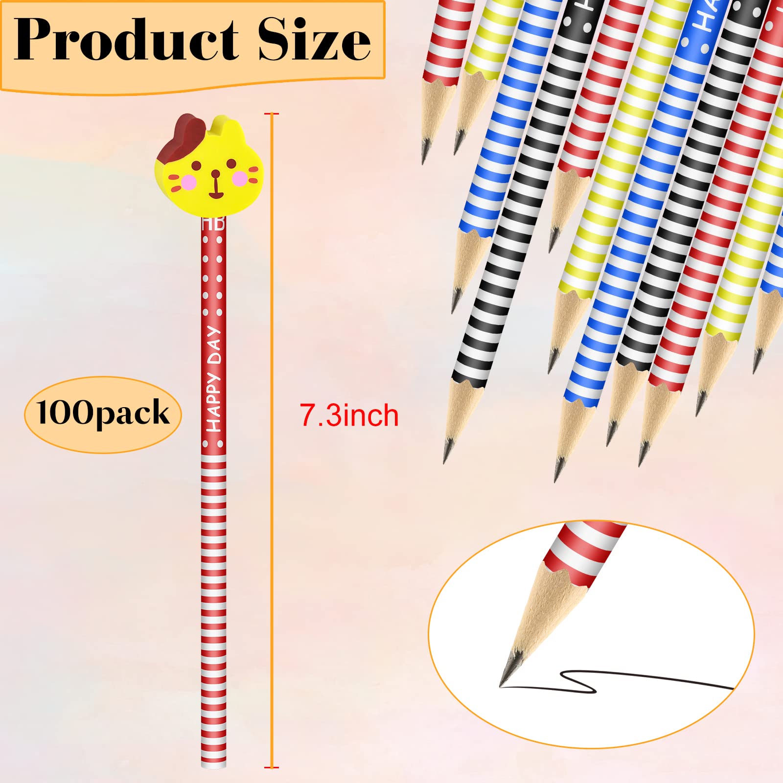 Regalos Navidad Alumnos Lapices Con Goma Lote De 100 Lu00e1pices