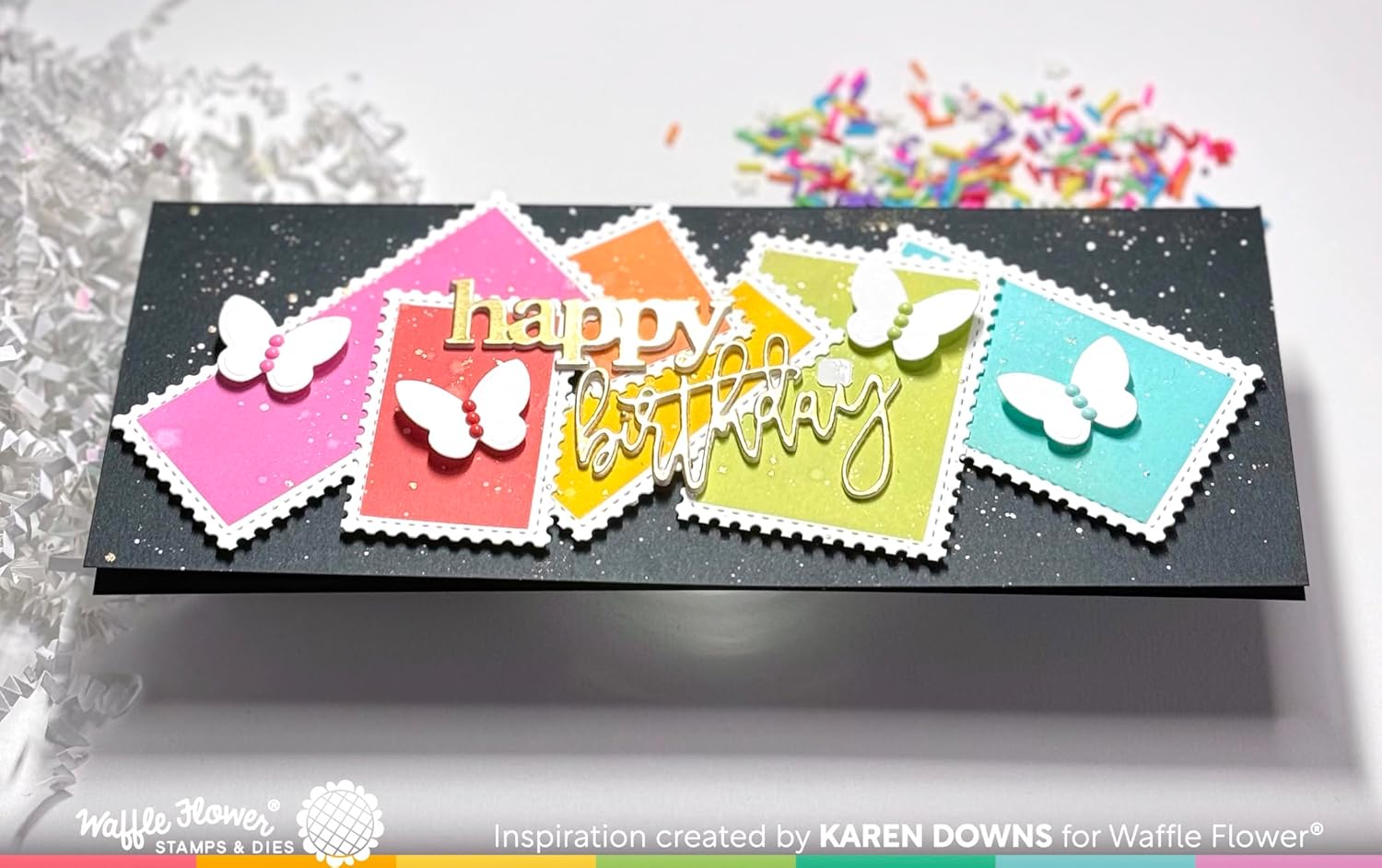 Waffle Flower Postage Collage Slimline Die