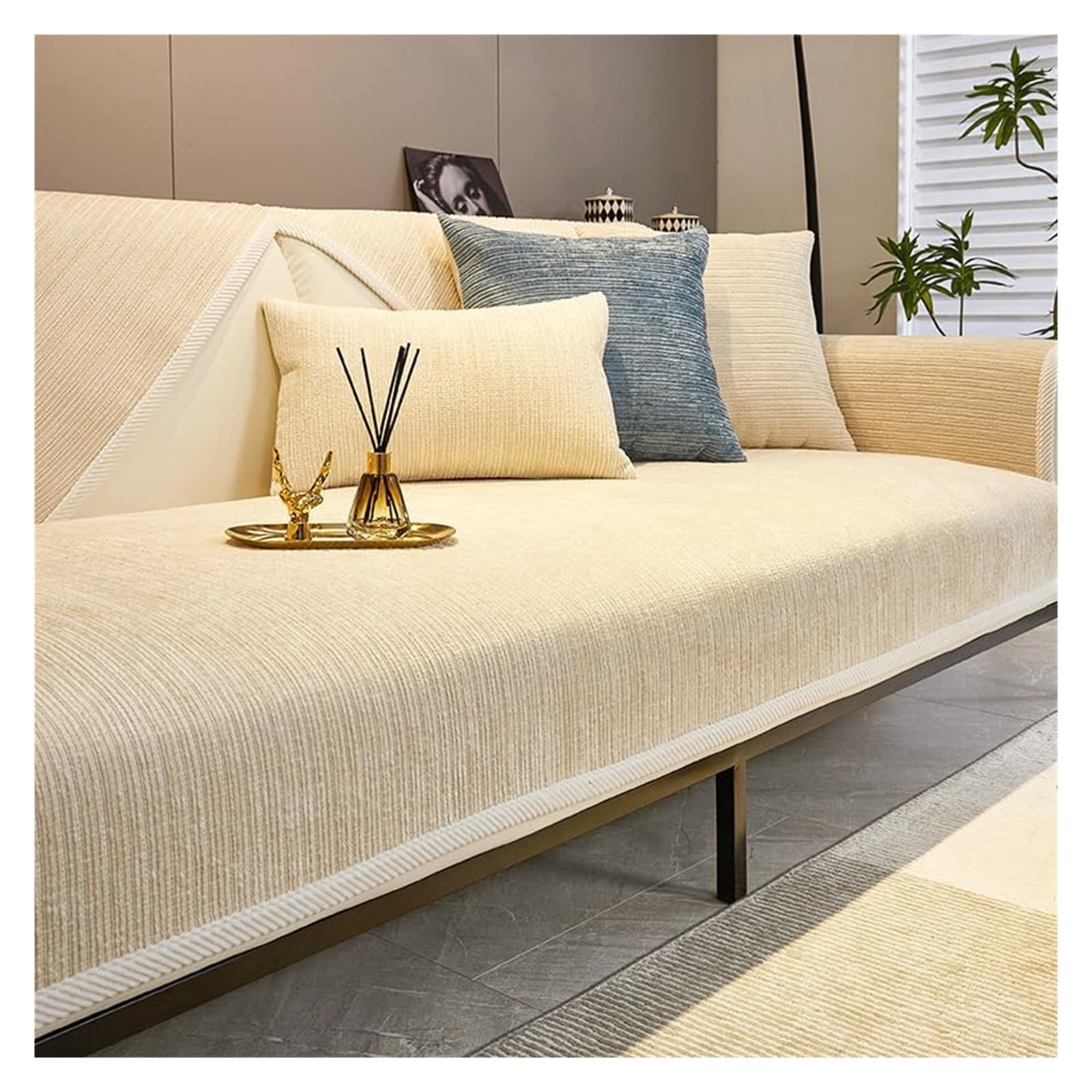 Housse de canapé en chenille luxe 30x50cm taie d'oreiller chic