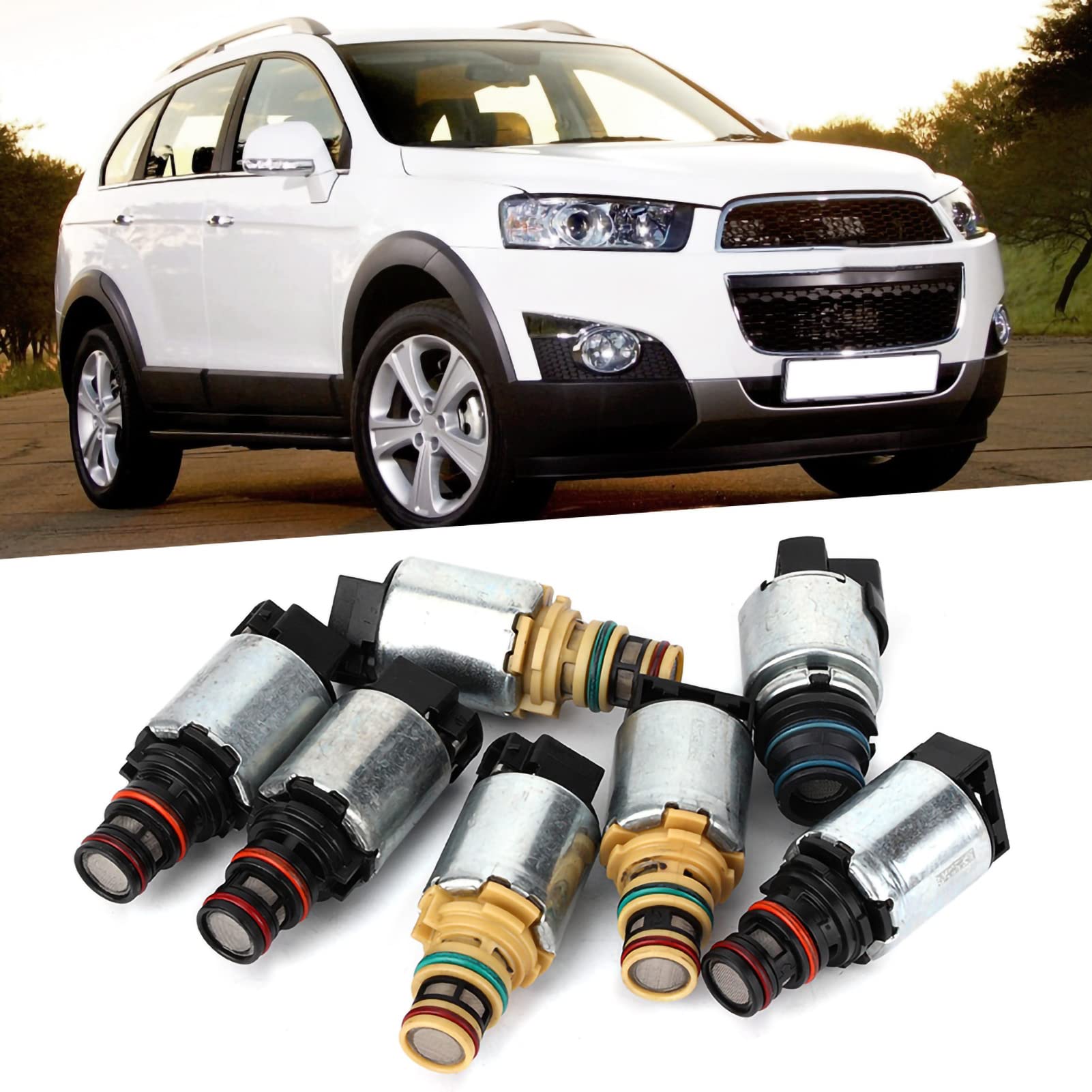 Set di 7 Elettrovalvole per Trasmissione Automatica 6T40,Set di solenoidi di trasmissione 6T40 Parti di trasmissione automatica compatibili con 06-11 Terrain