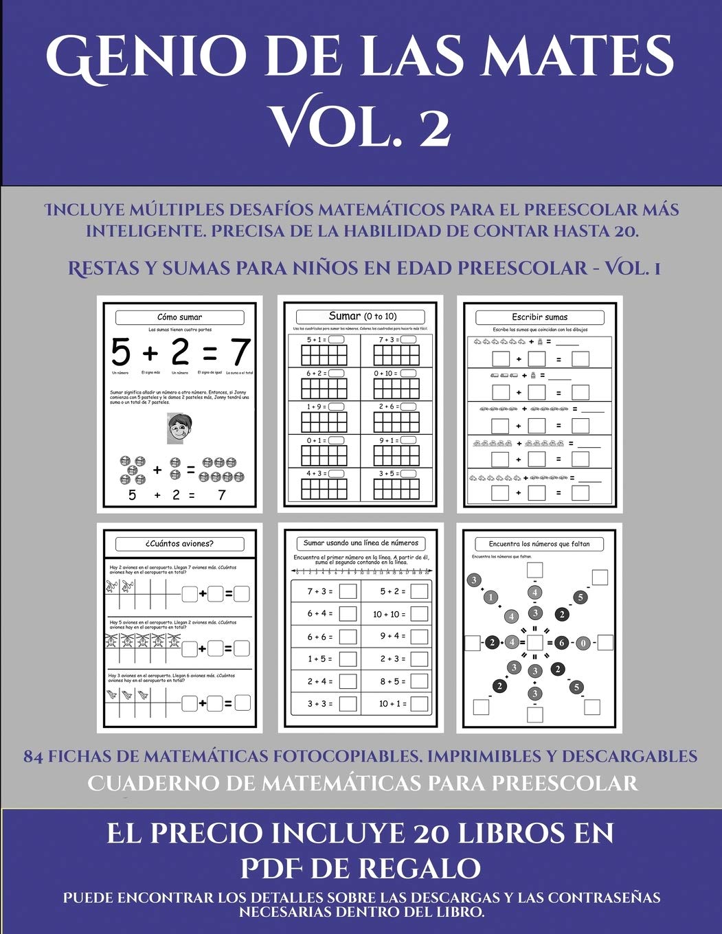 Cuaderno de matemáticas para preescolar (Genio de las mates Vol. 2): Incluye múltiples desafíos matemáticos para el preescolar más inteligente. Precisa de la habilidad de contar hasta 20.: 11