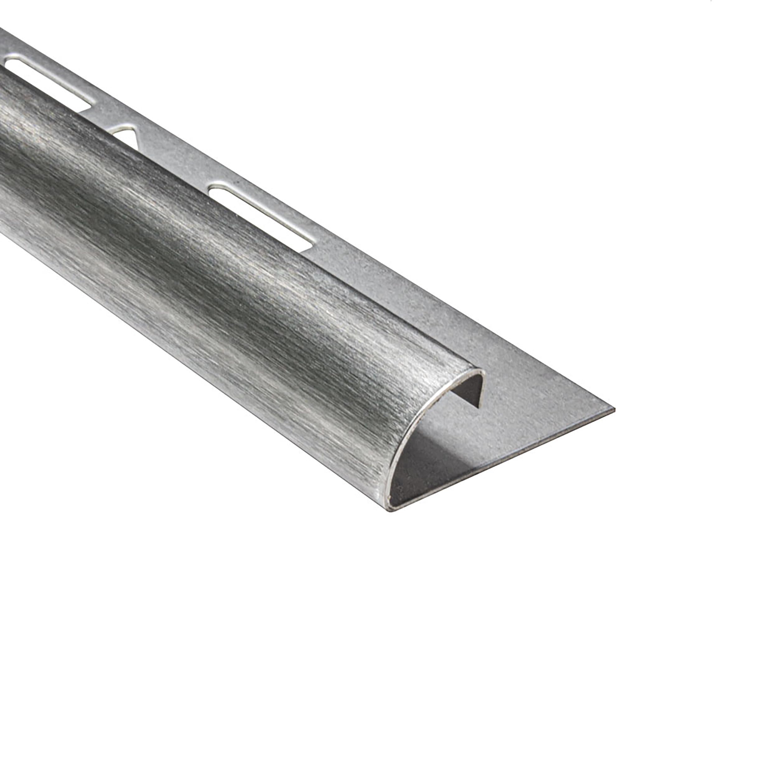 5x Viertelkreis Edelstahlschiene Fliesenschiene Fliesenprofil 11mm 2,5m | Für weiche Kantenübergänge und geschützte Fliesenaußenecken, für 11mm Fliesenhöhe, 2,5m, Edelstahl, gebürstet, silber
