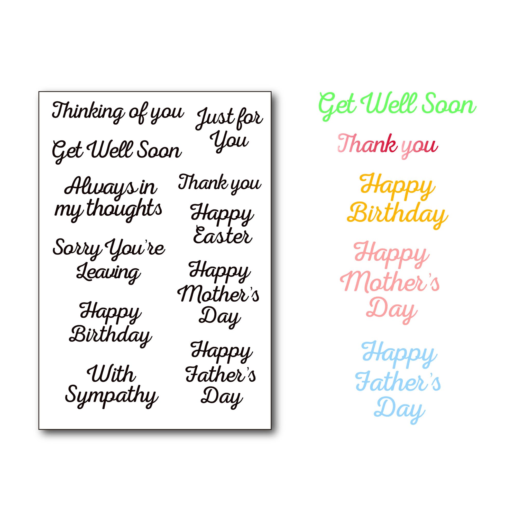 Sentiment Clear Stamps for Cards Making Greeting Words Happy Easter Mother's Day Silicone Stamps Birthday Rubber Stamp for Scrapbooking Gift Tags Album Photo Paper Crafting Decoration