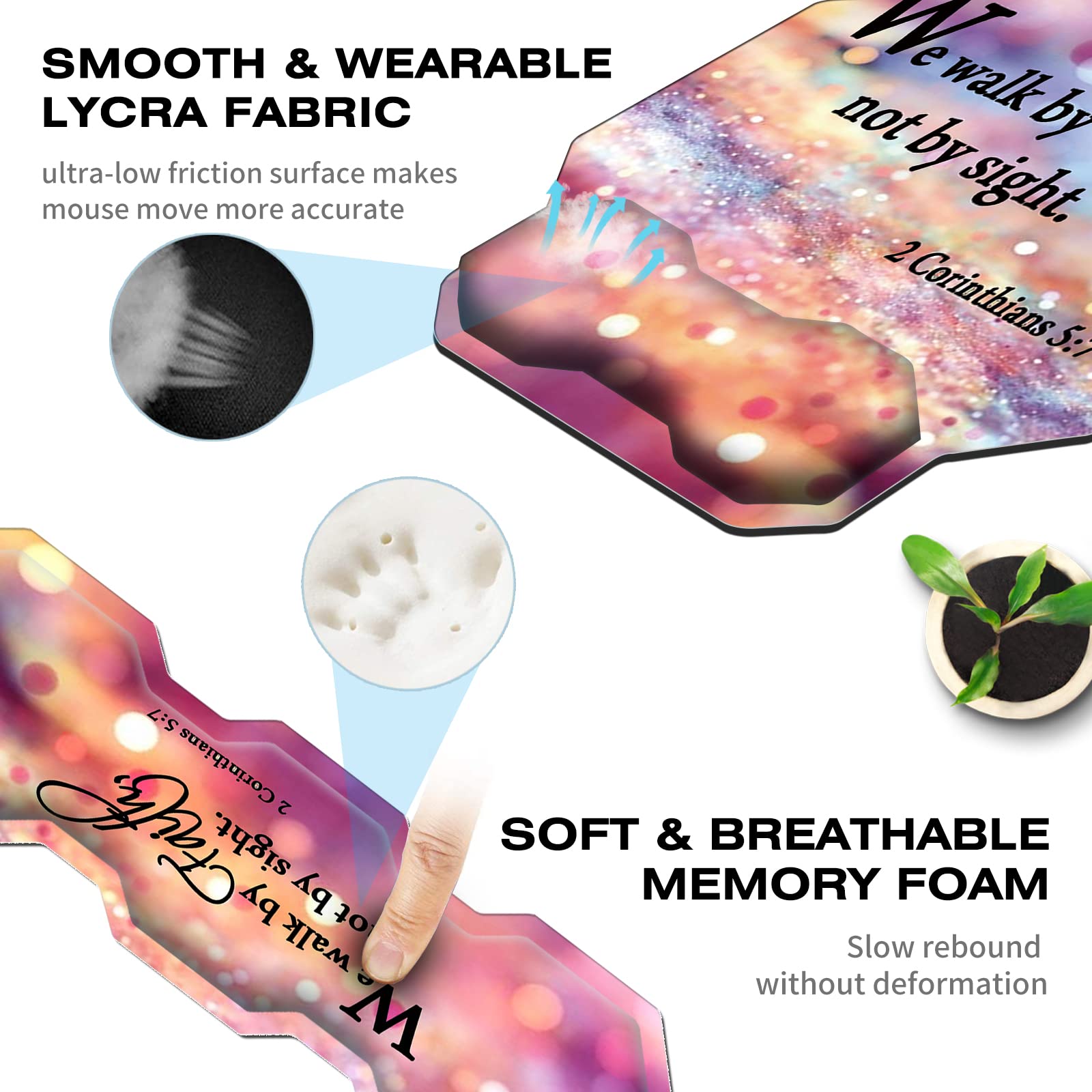 Juego de alfombrilla ergonómica para mouse y reposamuñecas para teclado + posavasos, almohadillas de gel de espuma viscoelástica para facilitar la escritura, alivio del dolor, computadora, laptop