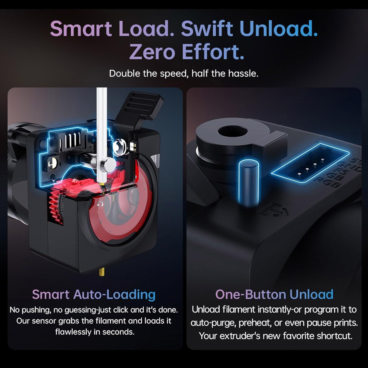 EVA3プリントヘッド互換性のカバー6kg+力を備えた軽量ダブルギア押出機カバーダブルギア押出機 フロントカバー押出機セットダブルギア  メカニズム143gプリンターアップグレード用の軽量6kg押出電​​力ダブルギア押出機カバー EVA3プリントヘッド互換性のカバー6kg+力を備え ... 2. ハウジング付き高トルクダブルドライブ押出機 6KG フィラメントフィード互換性 EVA3 プリンタカバーダブルギア押出機