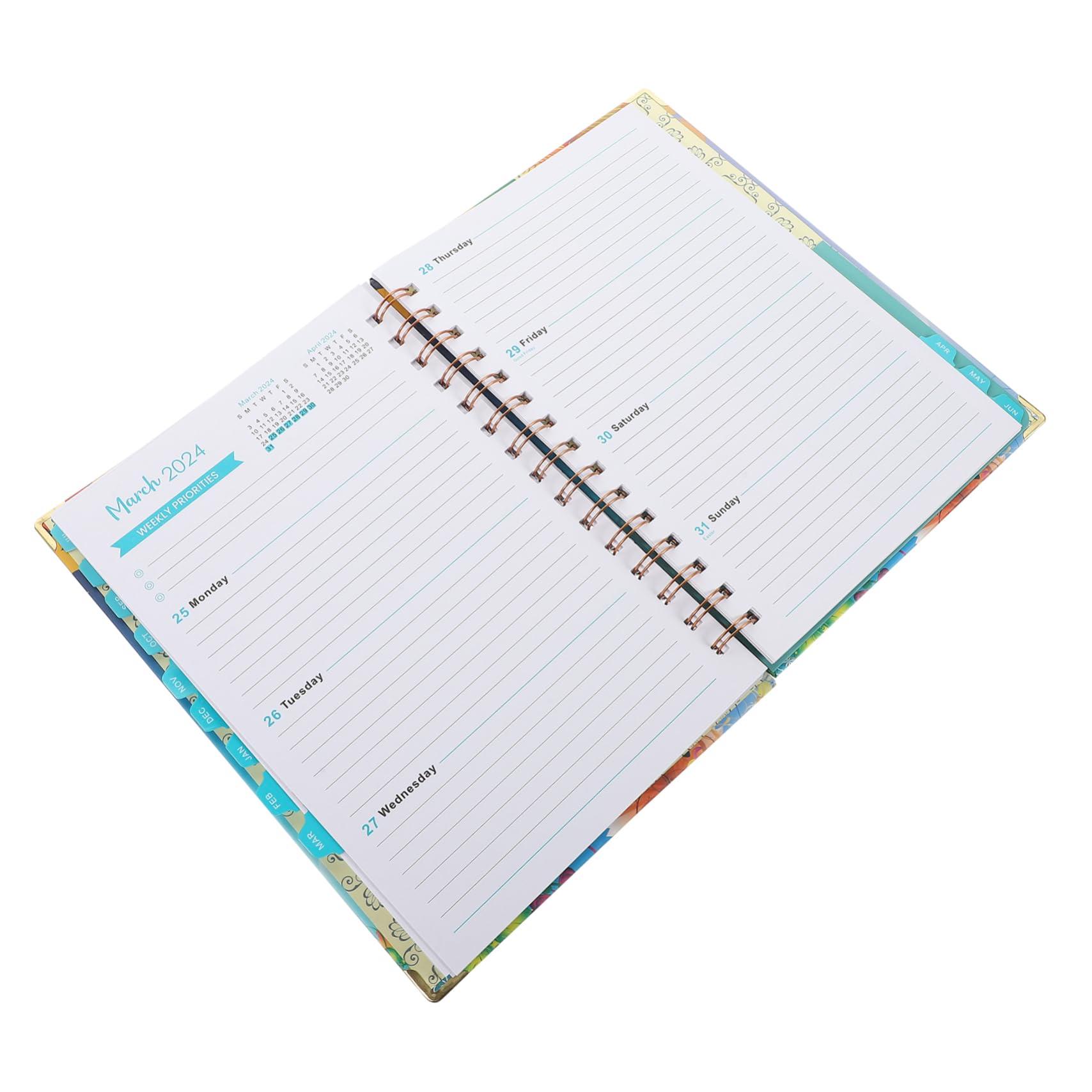 Tofficu 4stücke Spiralnotizbuch Akademischer Planer Mit Wochen Und Monatsübersicht Tragbares Notizbuch Für Schule Und Büro Klassisches Design Für Notizen Und Planung