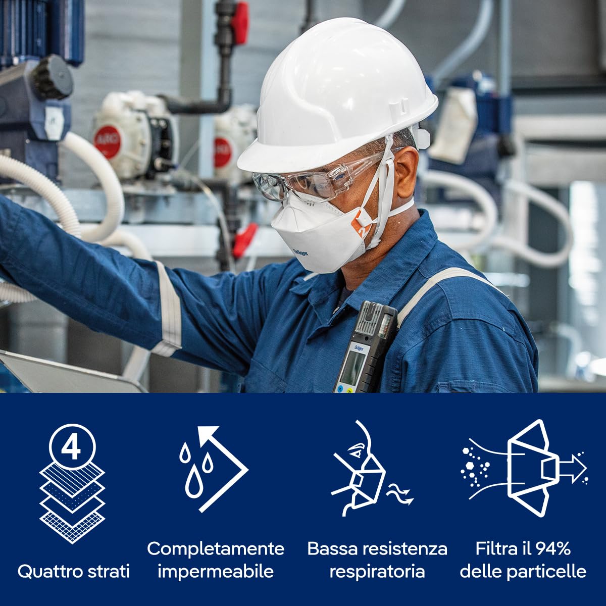Dräger X-plore 1920 Mascherine antipolvere monouso con protezione FFP2 adatto a costruzione, fai da te, pittura