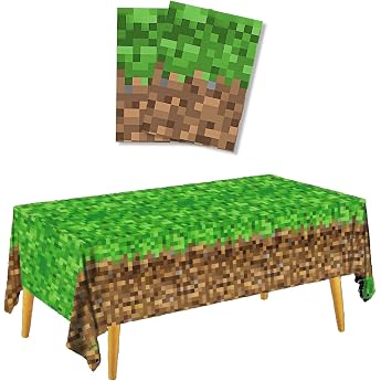 Pack of 2 Tablecloth Pixel Game Theme Party 137 x 274 cm A