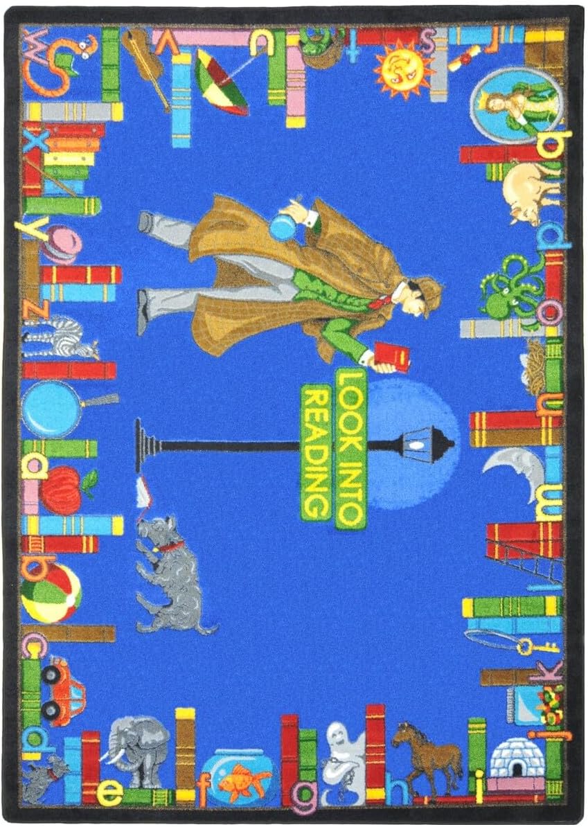Joy Carpets Look Into Reading Rug, Multicolored, 5'4" x 7'8"