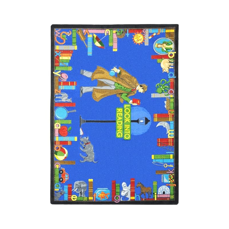 Joy Carpets Look Into Reading Rug, Multicolored, 5'4" x 7'8"