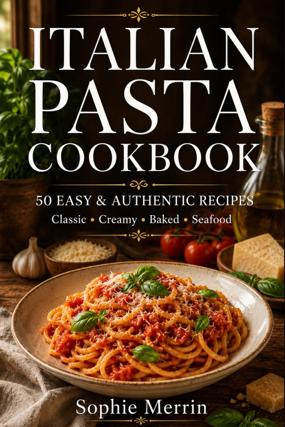 Italian Pasta Cookbook: 50 Easy, Authentic Recipes for Classic Pasta, Creamy Sauces, Baked Pasta, Seafood Favorites, and Italian Home Cooking