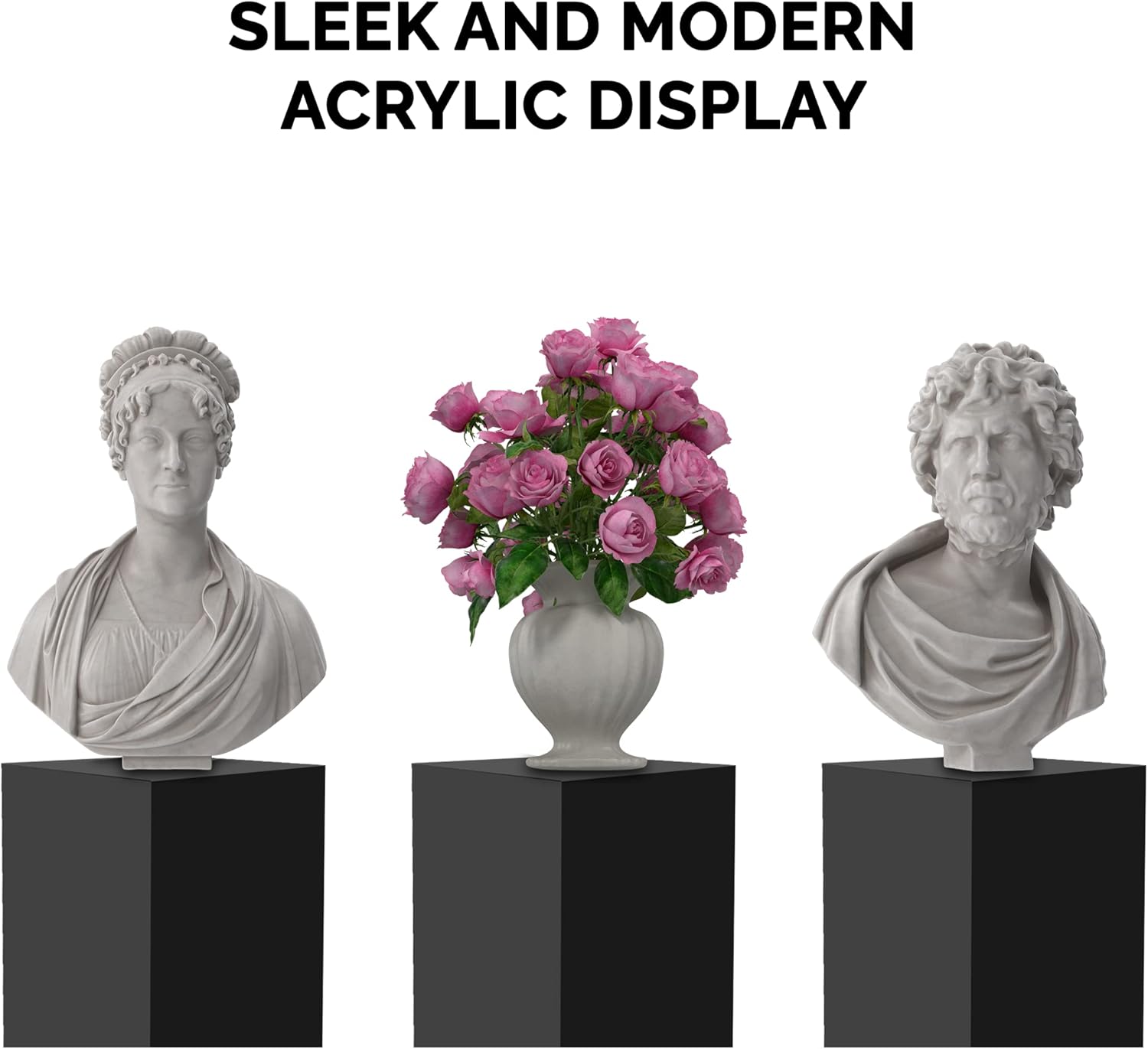 12" x 12" x 24" Acrylic Cube / Display 5 Sided Box Black
