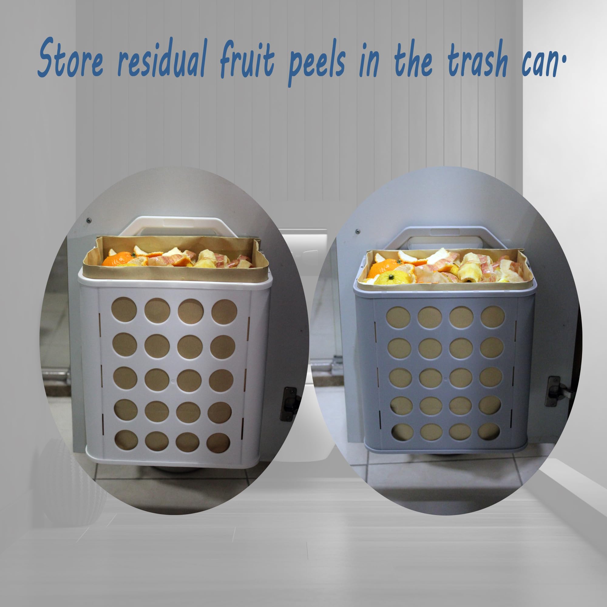 Soporte para bolsas de plástico (2 juegos/paquete) Soporte para bolsas de comestibles, bueno para guardar bolsas de plástico debajo del fregadero, organizador de calcetines montado en la pared que