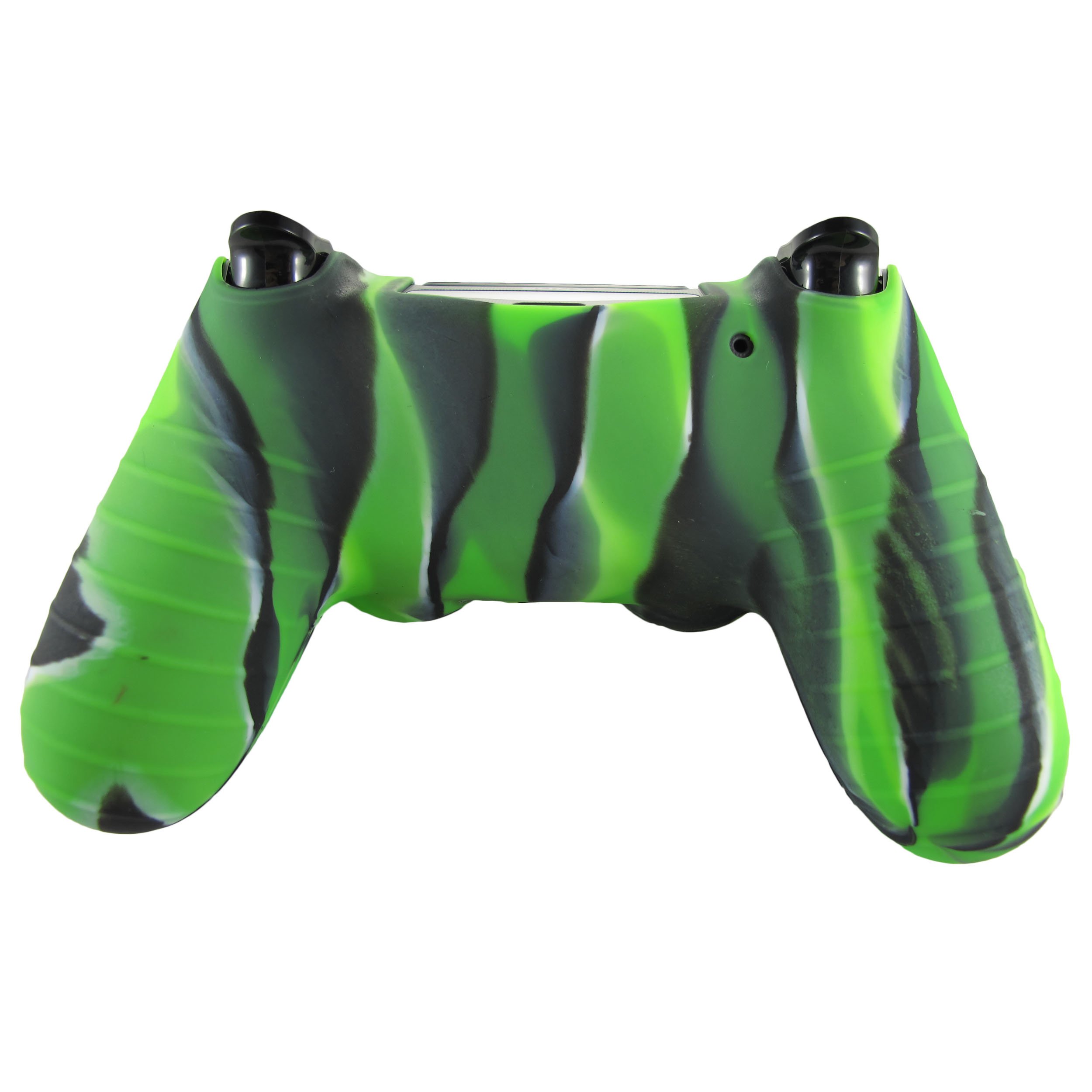 Pandaren® silicone skin for PS4/ SLIM/ PRO controller x 3 + thumb grip x 6 (camouflage red blue green) — view 7