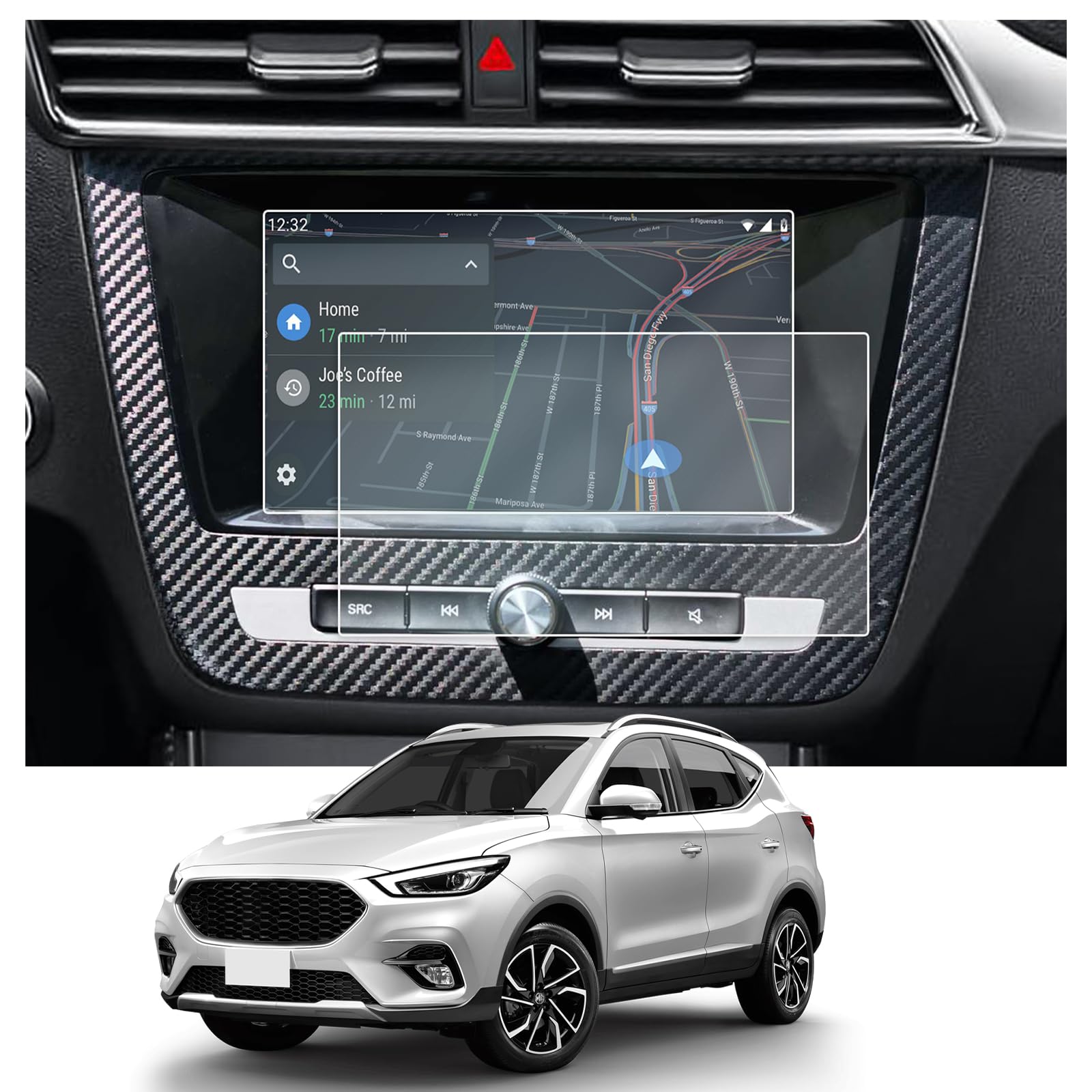 CDEFGCompatible with MG ZS EV 2018-2021 Navigation Protection Foil - Scratch-Resistant 8 Inch GPS Display Protection Film - 2 Pieces
