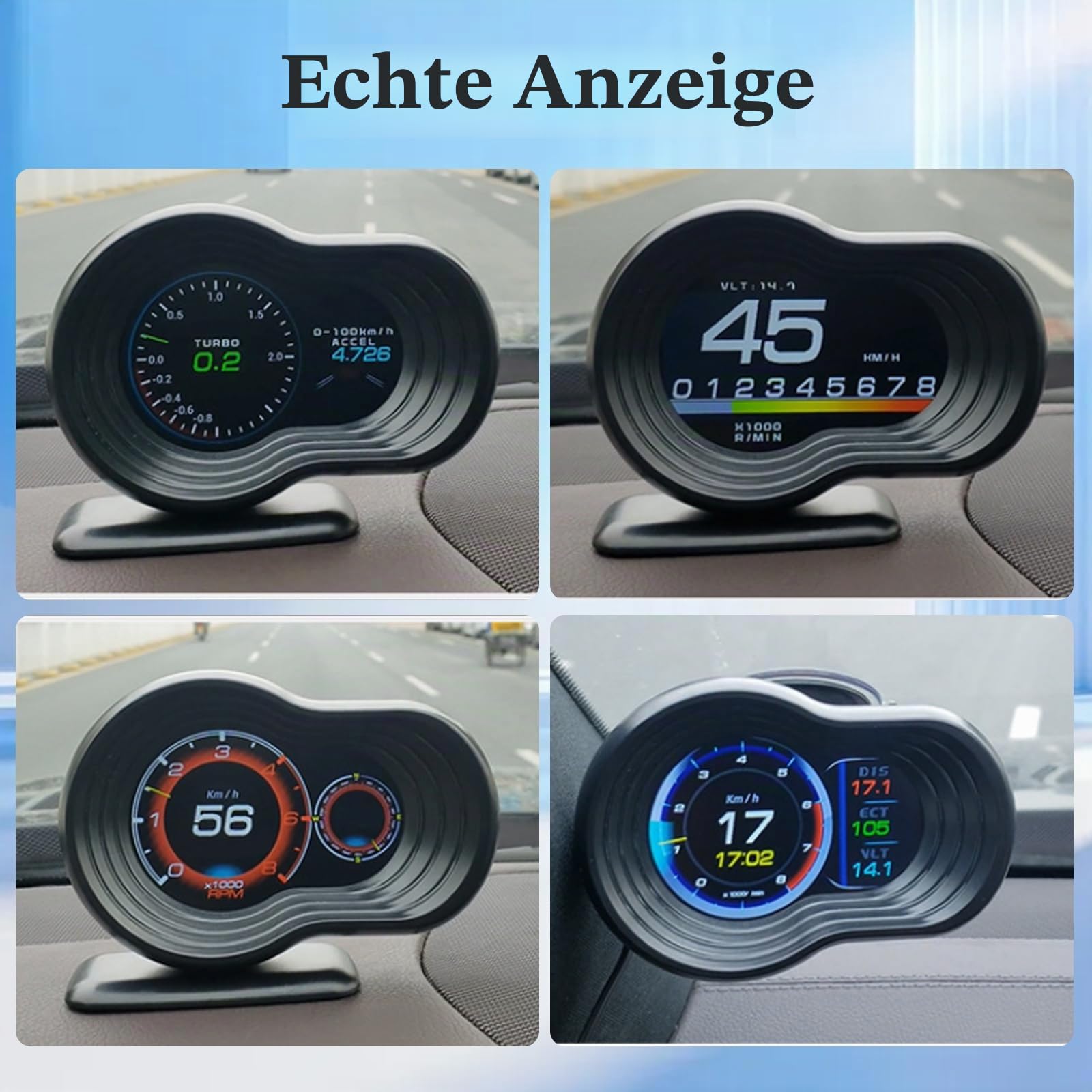 HUD Display für Auto OBDⅡ + GPS Smart Gauge Tachometer Diagnosegerät Universelles Geschwindigkeitsmesser