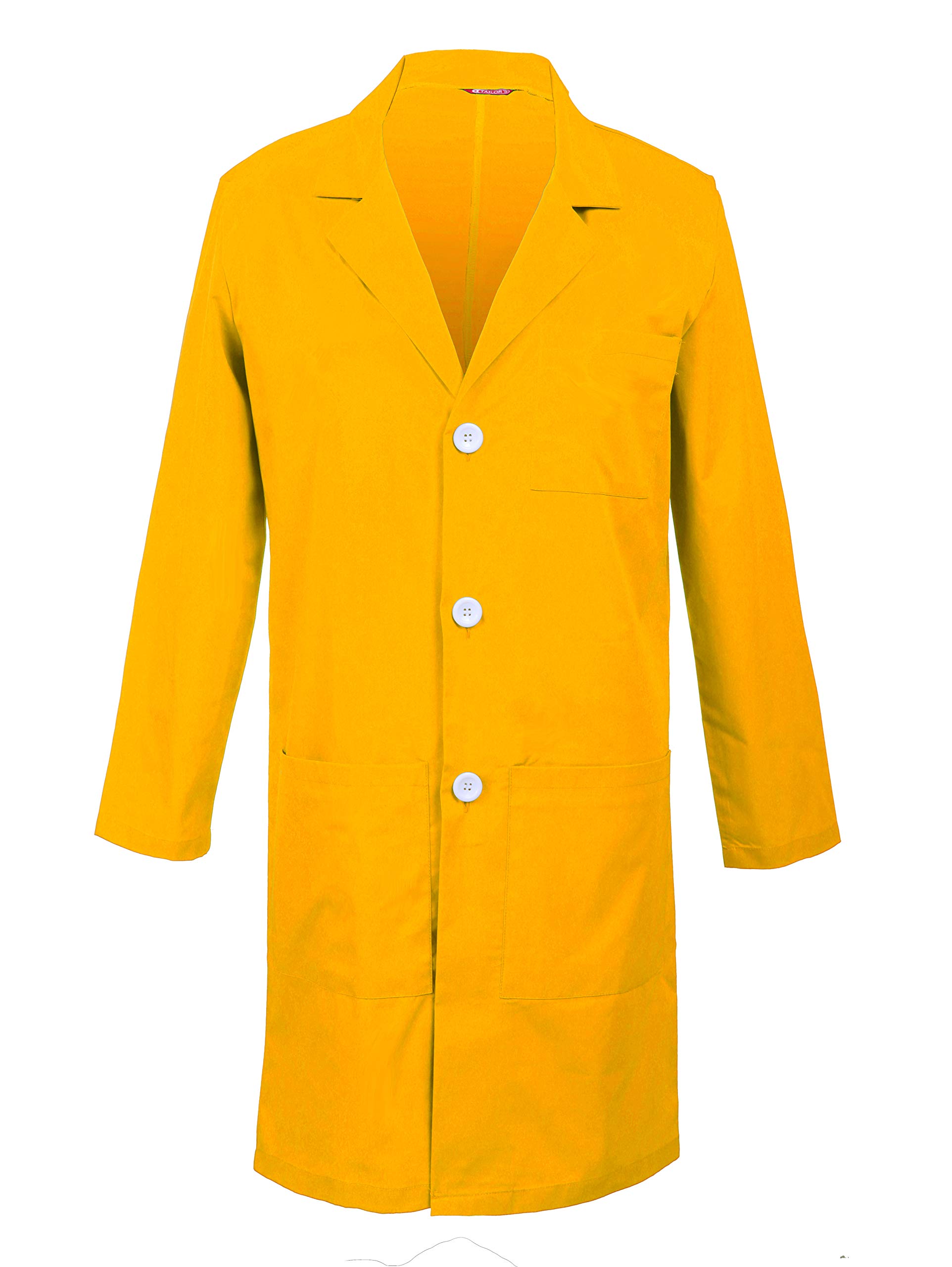 TAILOR'S Men's Lab Coat Laboratory Doctor Workwear Yellow