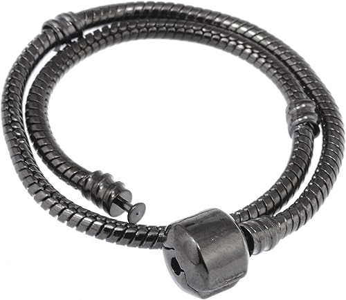 RUBYCA 10 unidades de 8.7 pulgadas de color plateado y dorado con cierre de cadena de serpiente europea para cuentas de abalorios DIY