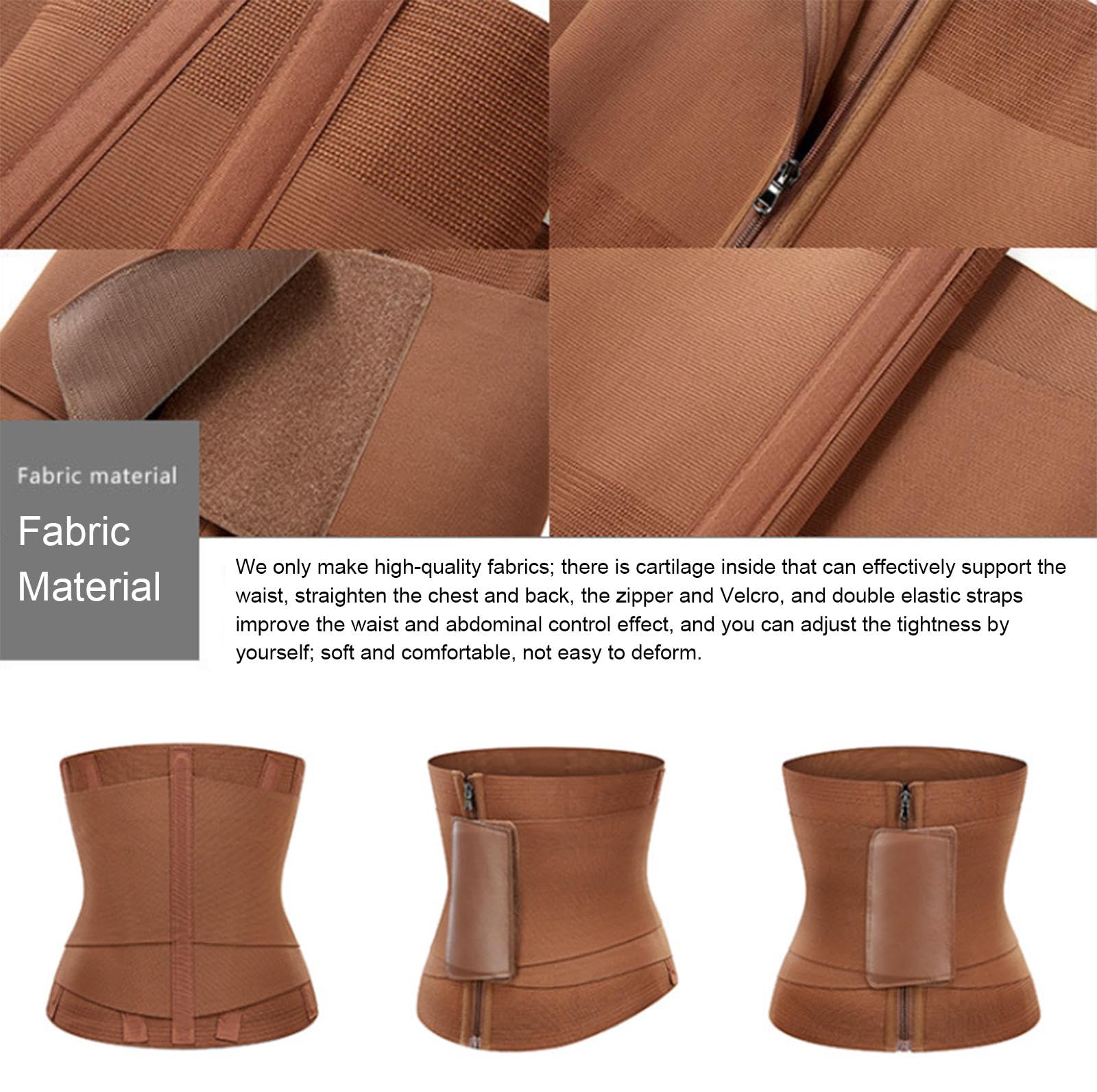 VIDECOR Entrenador de Cintura para Mujer, Cinturón Adelgazante con Corsé, Cinturón Recortador Moldeador de Cintura con Doble Velcro Ajustable para El Vientre, Cinturón Abdominal