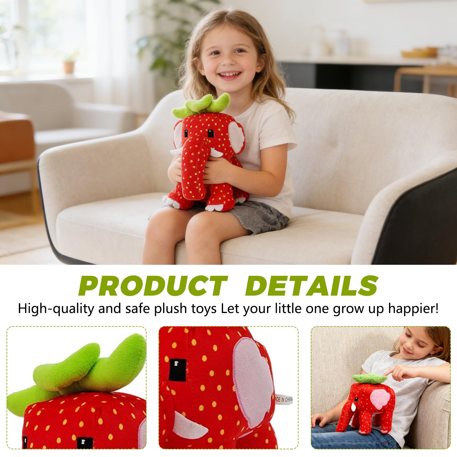 RARITYLL Cotton stuffed toys, strawberry-themed stuffed toys, cute and soft filled animal toys, fan collectible toy gifts - Image 3