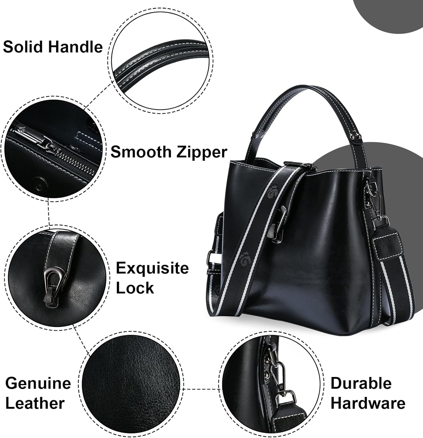 Yonami Genuine Leather Purses - Women's Designer Crossbody Bags – Small Purses for Women, Women's Shoulder Handbags