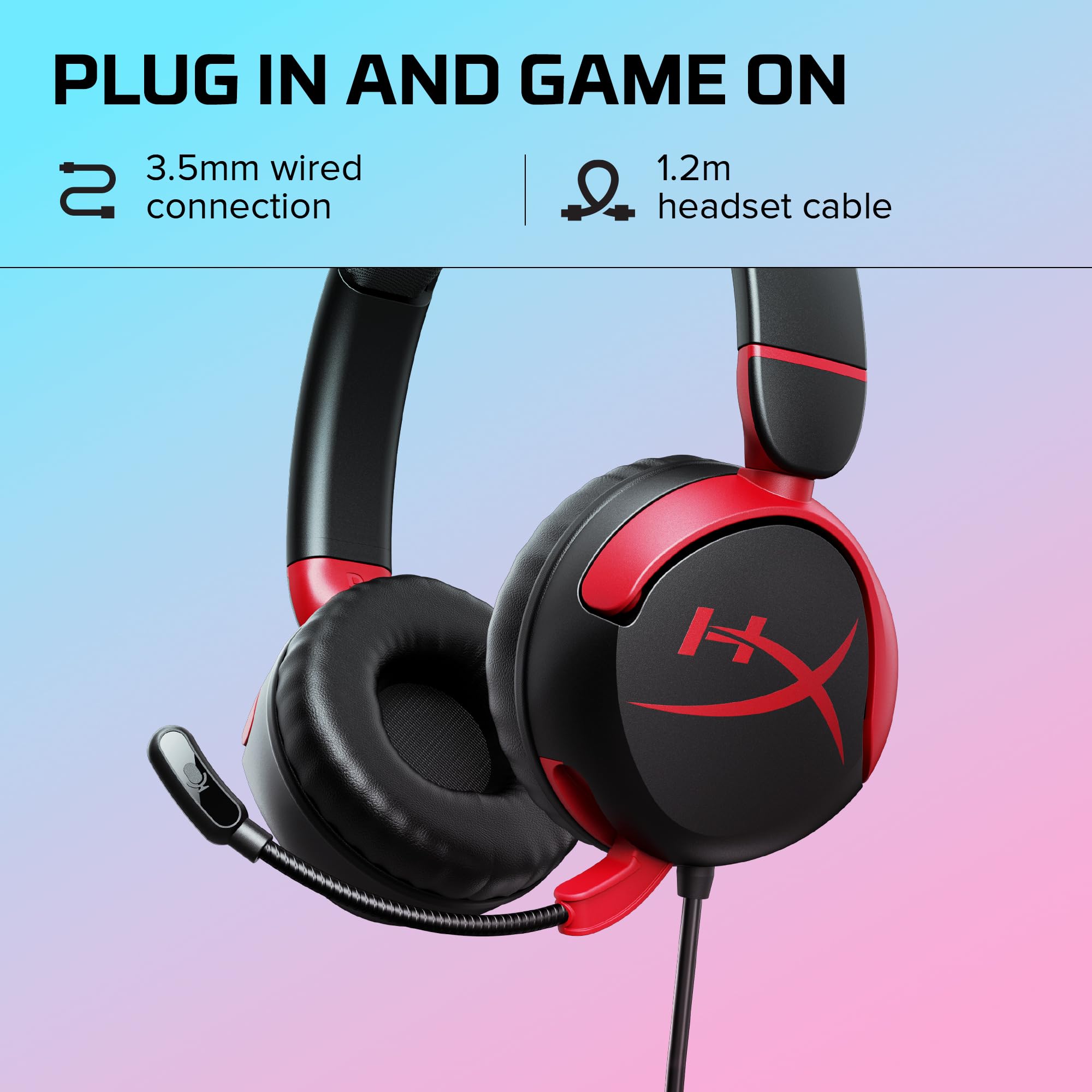 HyperX - Cloud Mini Kids Wired Headset for PC PS5, PS4, Xbox Series X, Black - Image 3