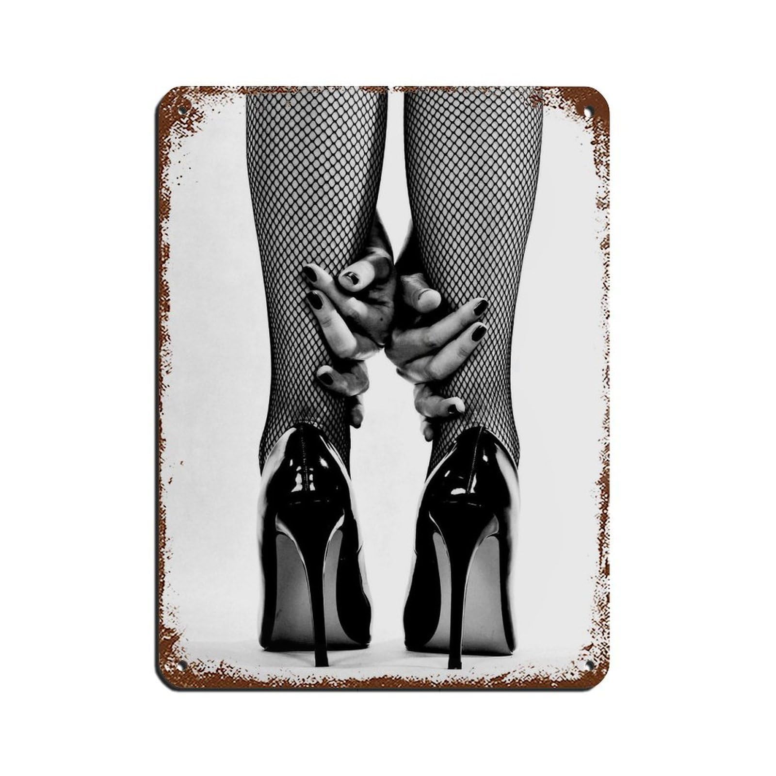 Legs in Heels,Feminist Poster Tin Sign Vintage Metal Pub Club Cafe Bar Home Wall Art Decoration Poster Retro 12x16inch(30x40cm)