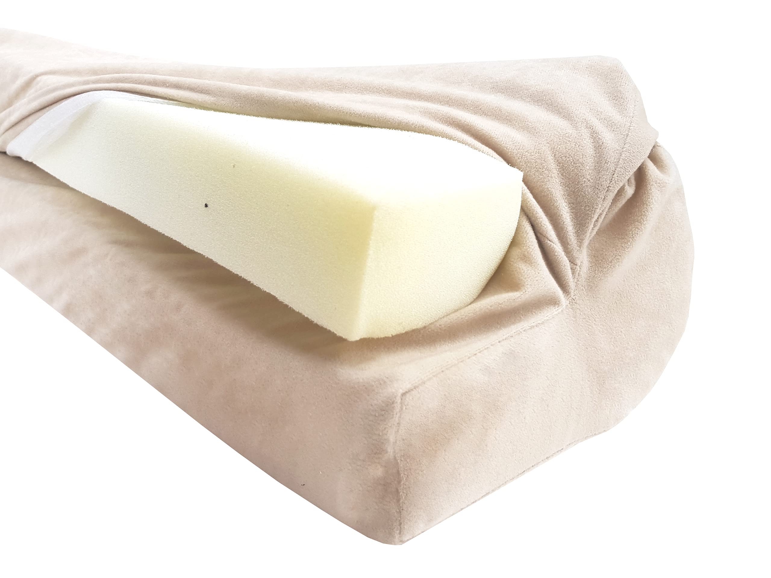 Paraspigoli per lettino, protezione dalle cadute, cuscino per paracolpi per lettino, copertura per letto alto, paraspigoli, beige, lunghezza 100 cm