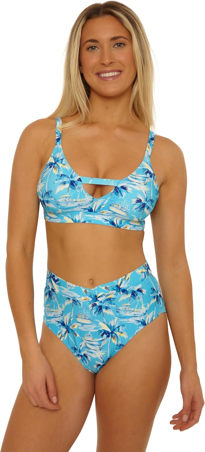Salt Life Women's Tropic Palm High Waisted Bikini Bottom, Cheeky Coverage, Swimwear Separates - Image 4