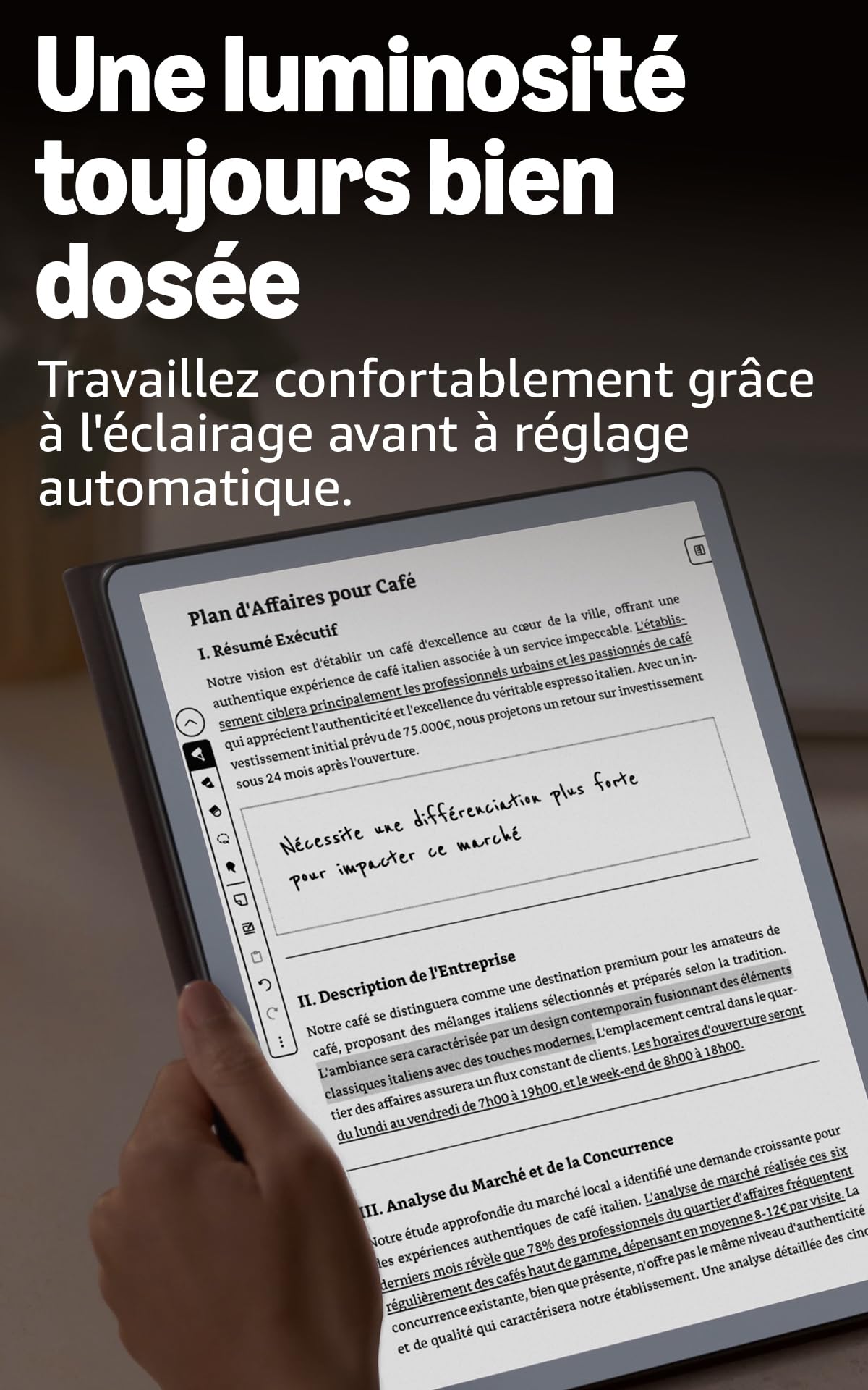 Amazon Kindle Scribe 32 Go (nouvelle génération) : écran 11" effet papier avec éclairage avant ; plus fin, léger et rapide ; écrivez dans le carnet de notes intégré, les documents et les livres