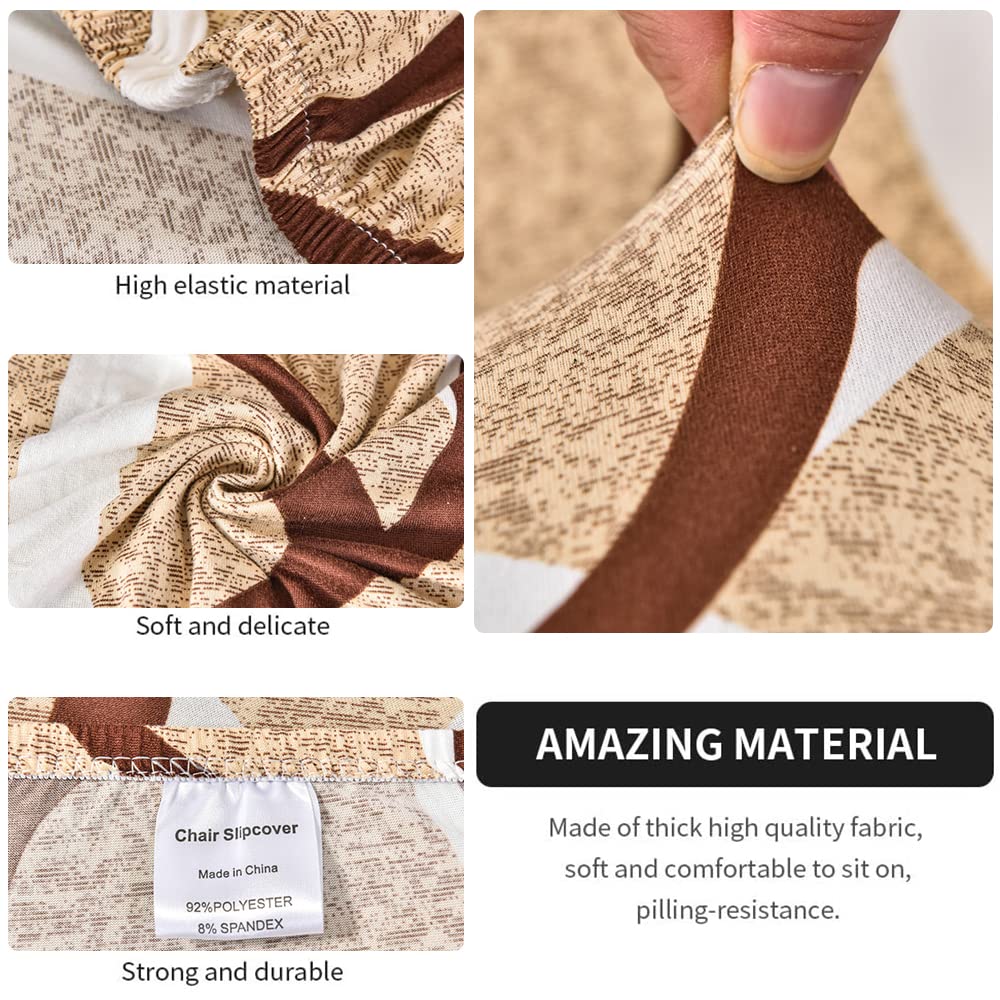 Highdi Coprisedie con Schienale 1/2/4/6 Pezzi Elasticizzato, Fodere Sedie Scandinava con Braccioli Lavabile Copripoltrona Sala da Pranzo Copertura per Ufficio Banchetto (Marrone caffè,6 Pezzi)