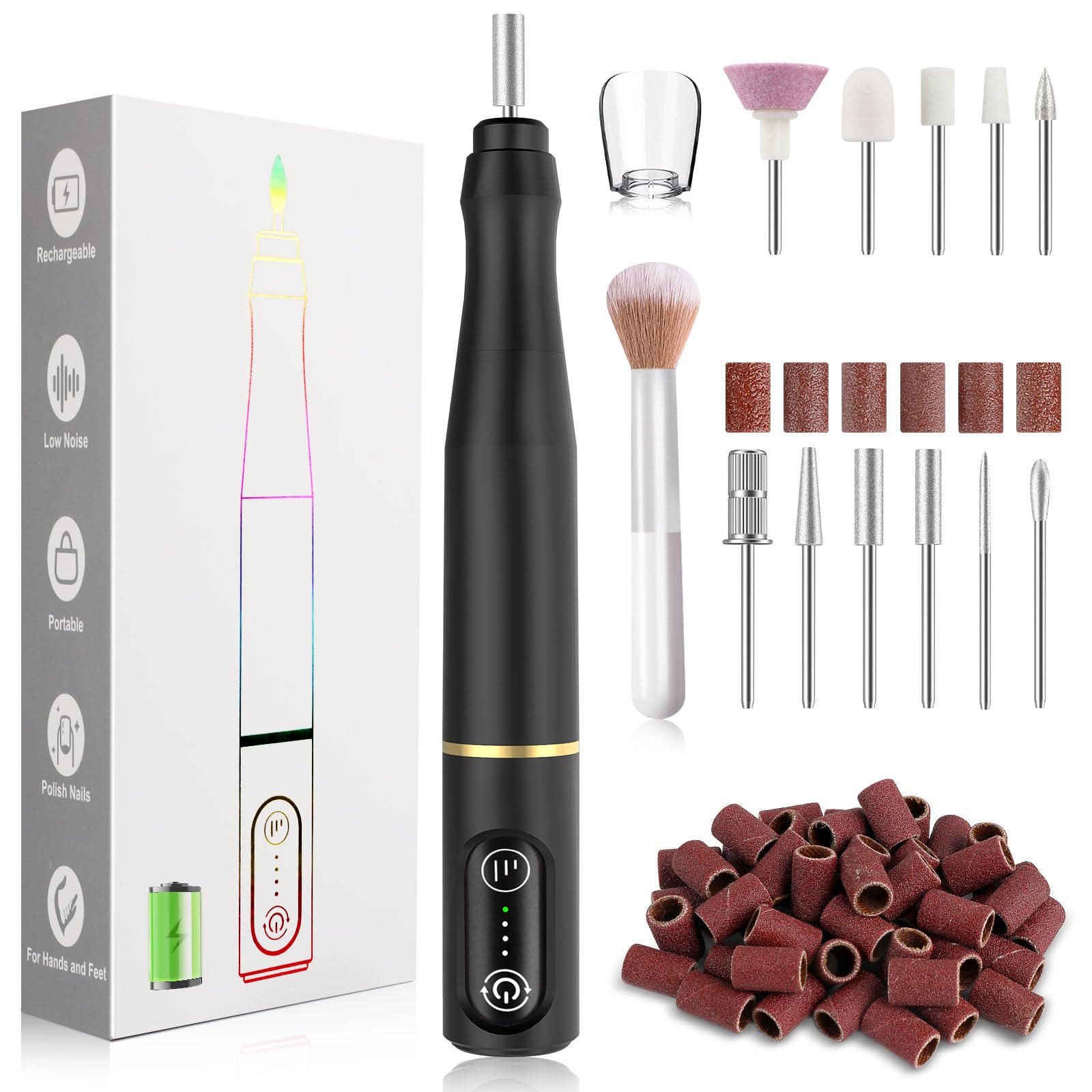 TUOBEO Cordless Nail Drill Kit - Rechargeable Efile -14 TUOBEO Cordless Nail Drill Kit - Rechargeable Efile -14