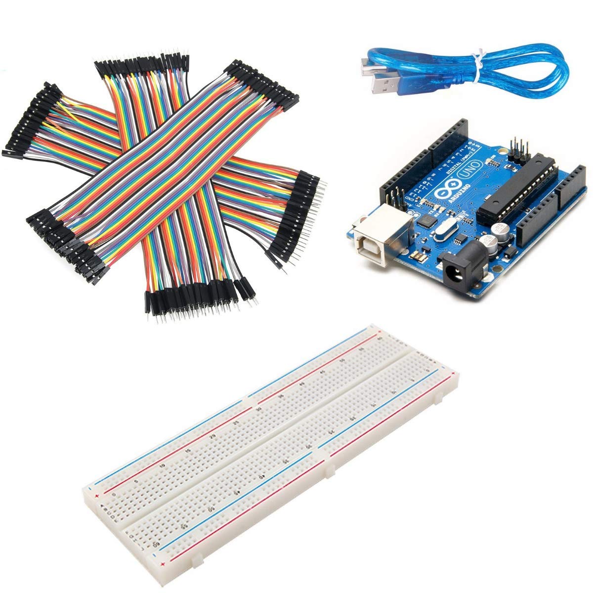 Robotbanao Arduino UNO R3 with Jumper wire set and 830 Points Breaddboard