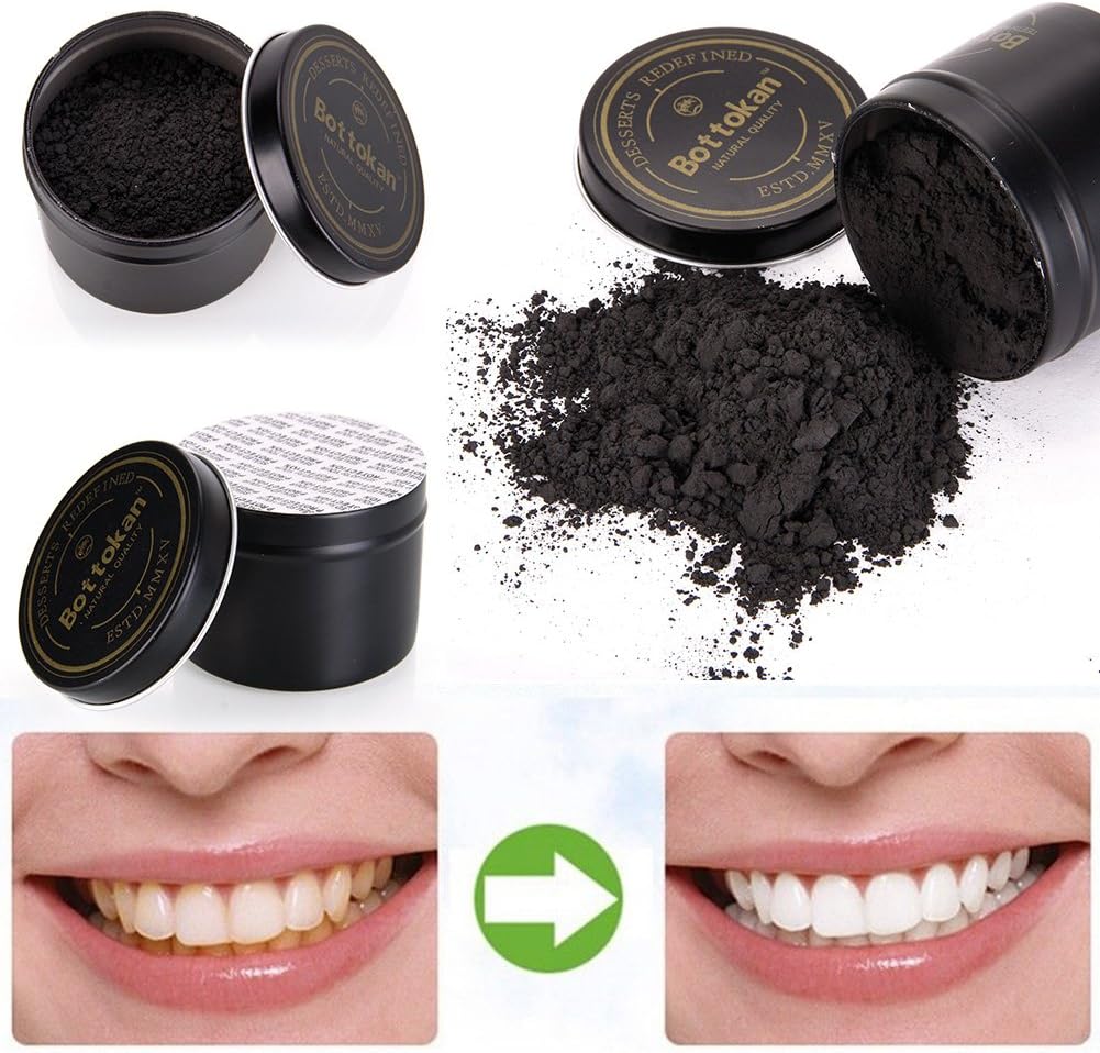 haosshop Teeth Whitening Powder Bamboo Charcoal Organic Powder Cleaning Teeth Black 45g Aluminum Box