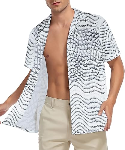 Vista 2 de Durio Hawaiian Shirt for Men Short Sleeve Floral Beach Shirts for Men Casual Button Down Tropical Shirts