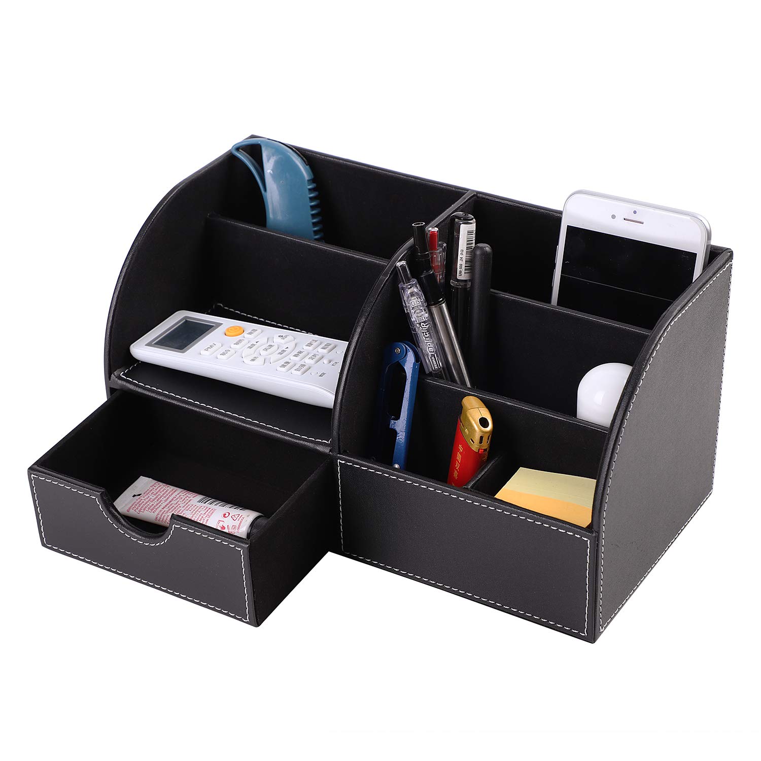 Amazon | PUレザー ペン立て ペンスタンド 大容量 テスク上置棚 名刺