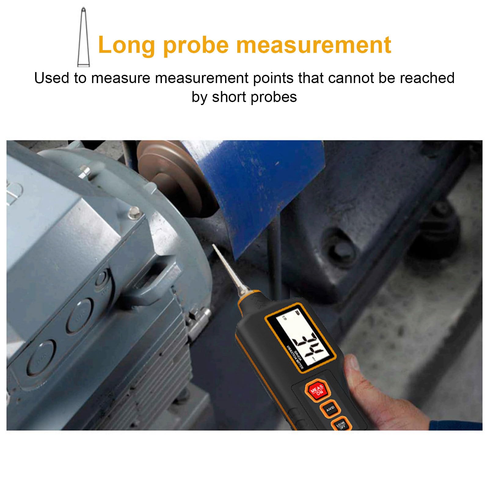 Keenso Vibromètre Numérique avec Sonde Longue, pour Mesure de Vibration