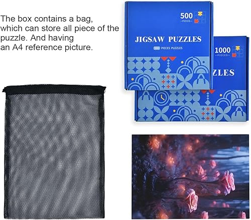 Miniatura 7 de Flower Rose Jigsaw Puzzles 500 Pieces for Adults,Learning Educational Puzzles,Difficult and Challenge Families Toys with Mesh Storage Bag 2012171