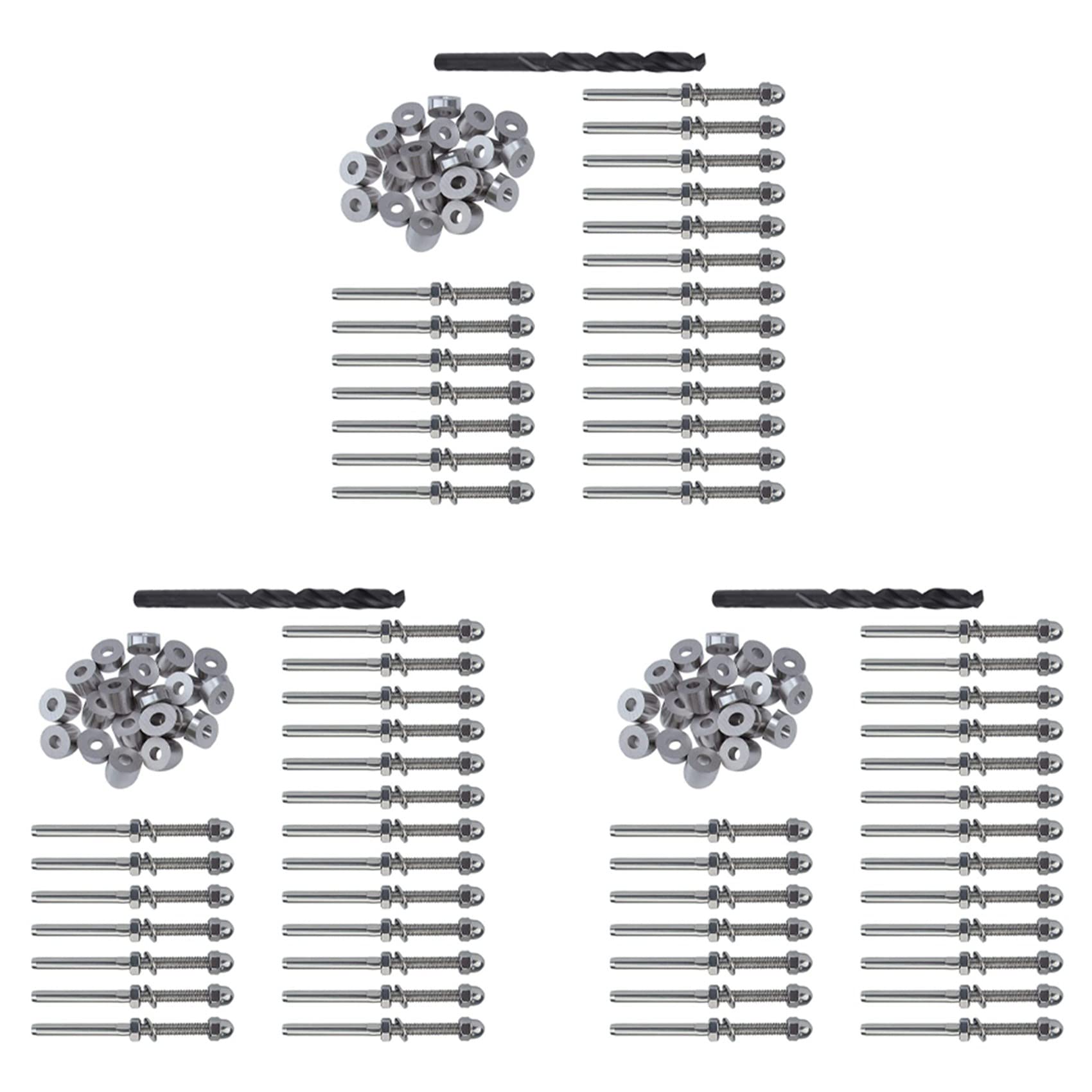 Kit de terminales para barandillas de cable de 1/8 y arandela biselada de 30 grados