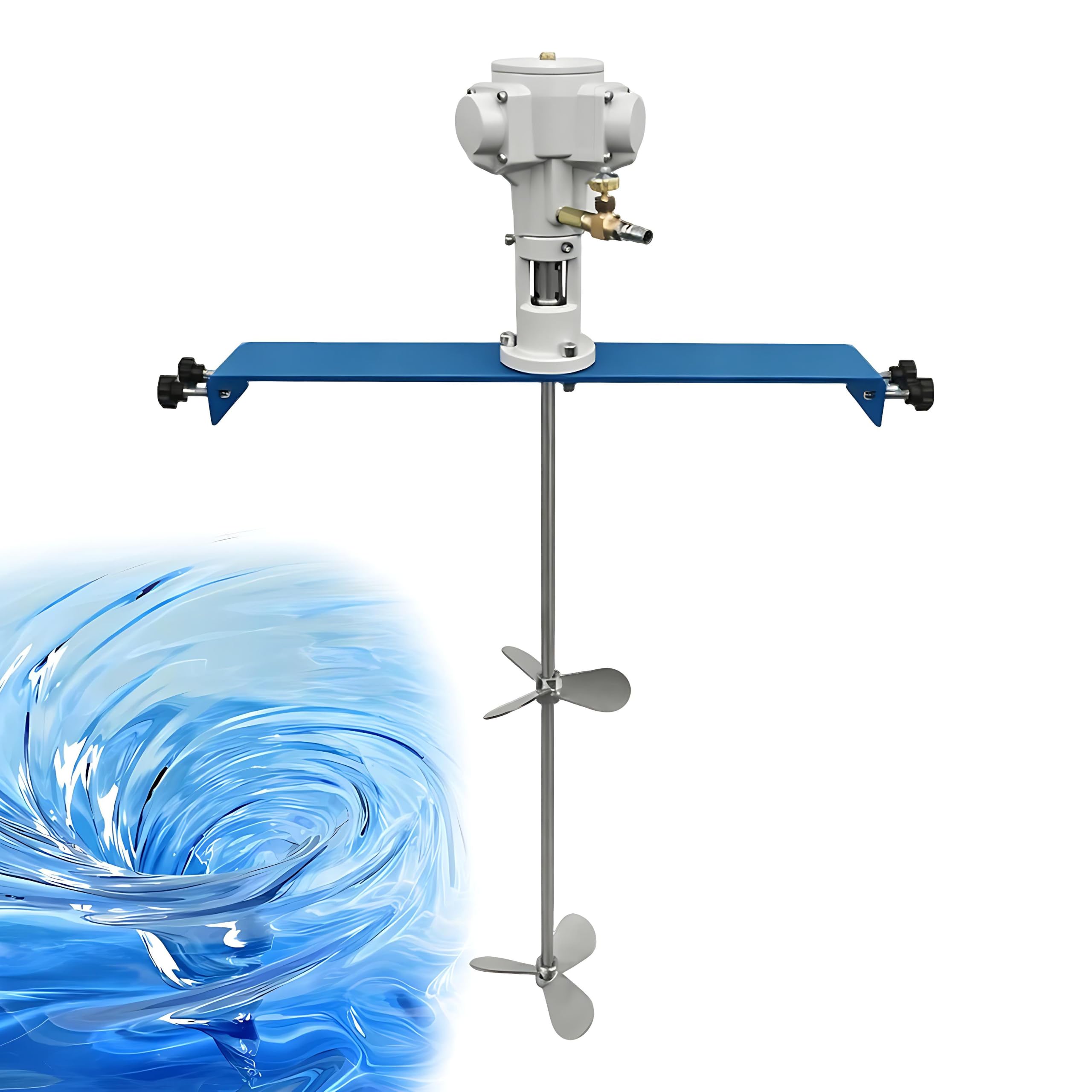 QIUNAOZI Coat Mixer Bracket Air Agitator Stirring Machine, Pneumatic Paint Mixer, 0.25HP/0.5HP/0.75HP/1HP, with Stepless Speed Regulation, Stainless Steel Rod, for Adhesive, Paint, Resin 50Gallons